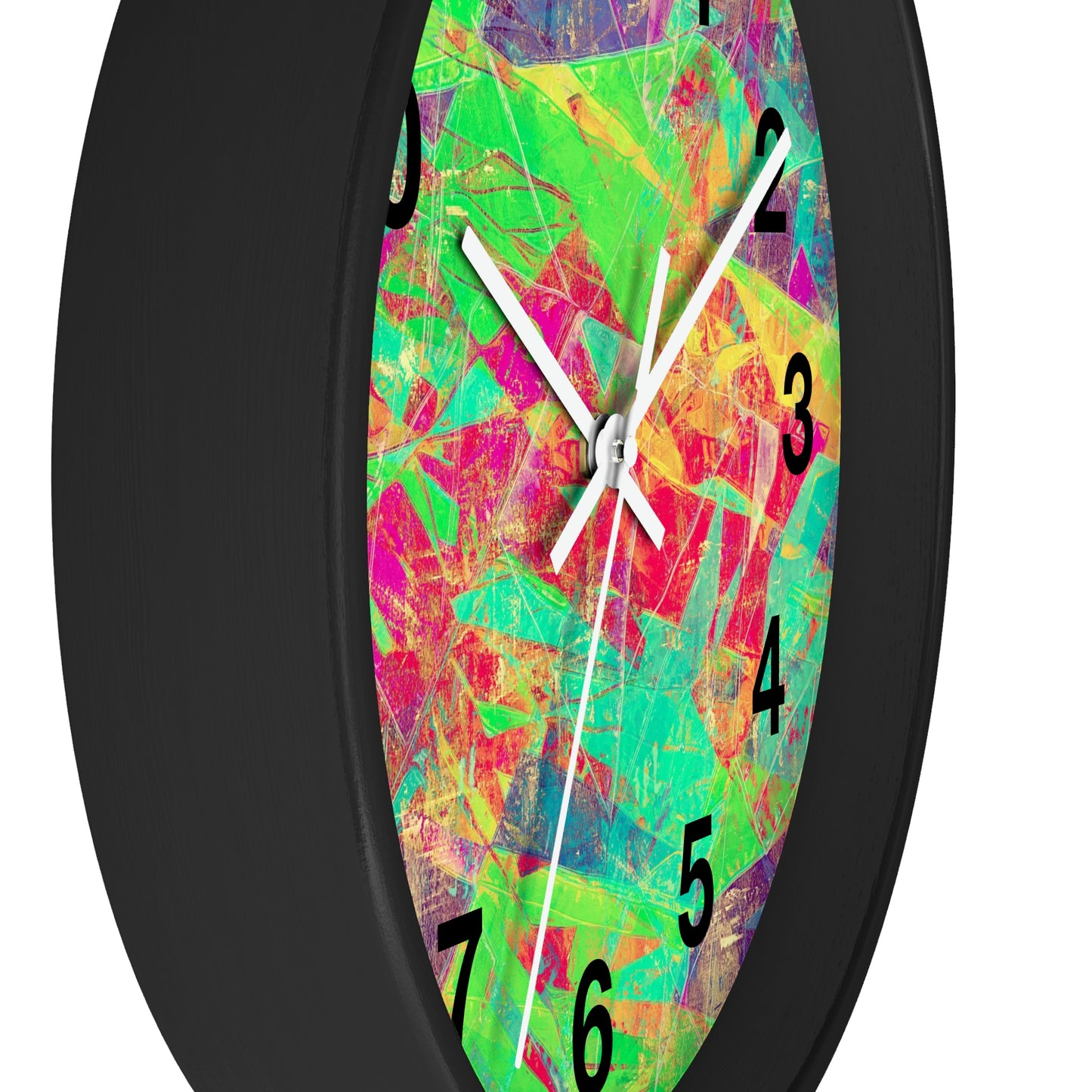 Pink Green Yellow  Purple Wall Clock Fabulous Wall Clock!