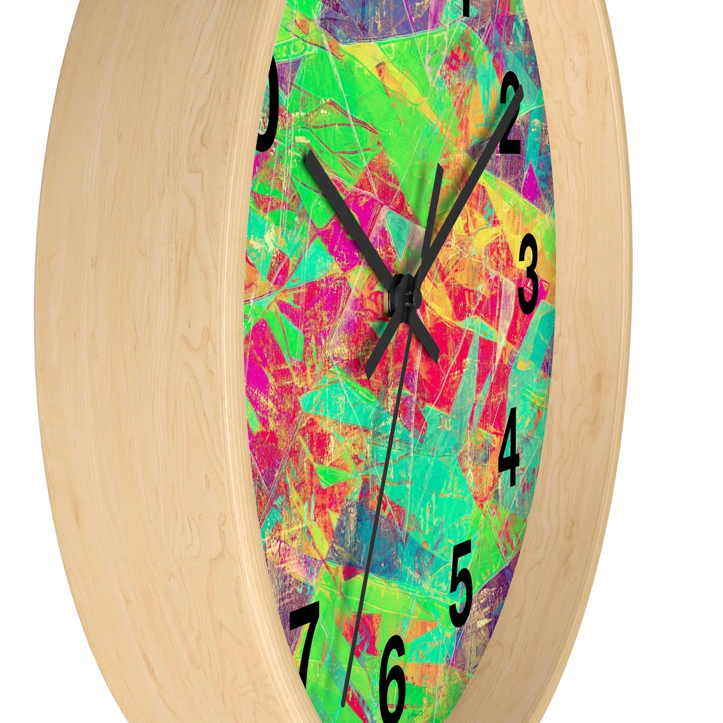 Pink Green Yellow  Purple Wall Clock Fabulous Wall Clock!