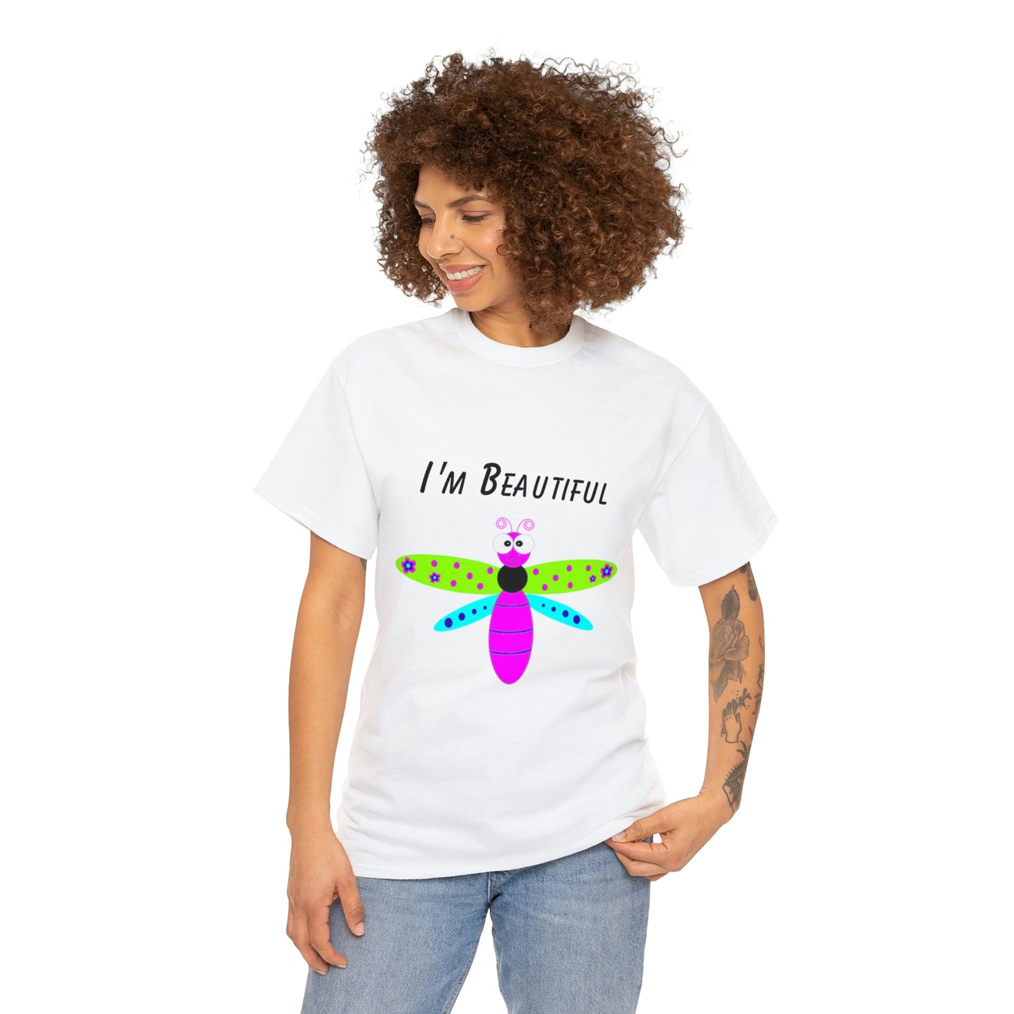 Colorful Butterfly I'm Beautiful T-shirt Traveling Movies Work