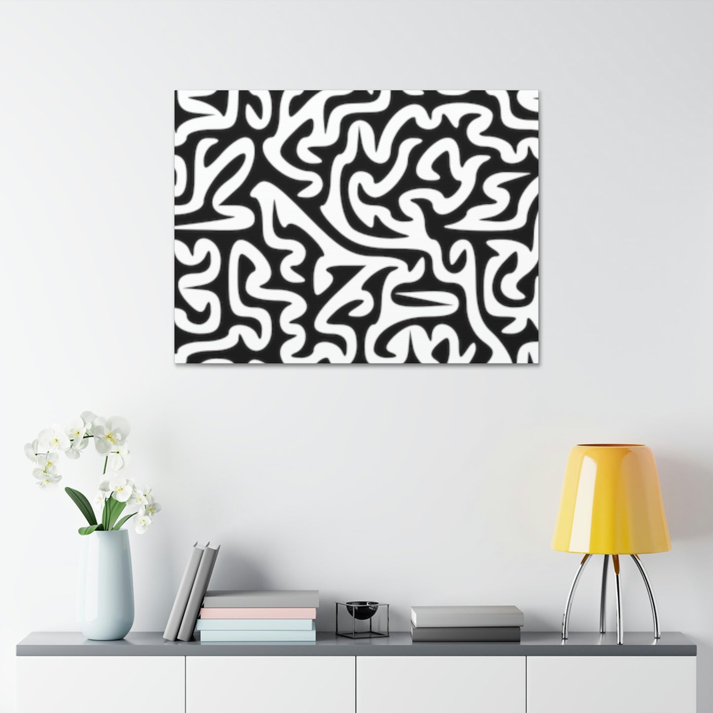 Black White Maze Canvas Stretched, 1.5'' Love My Walls!