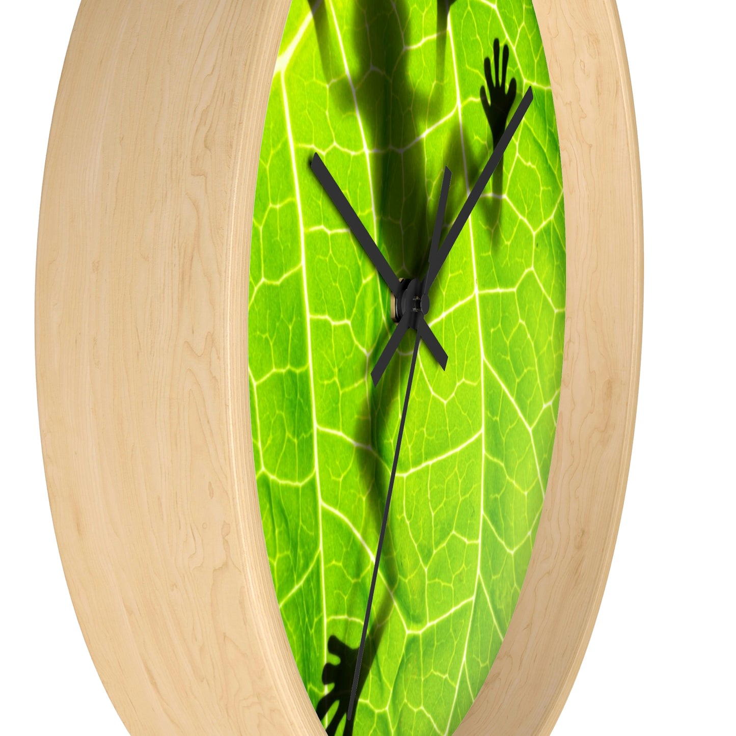 Reloj de pared con silueta de rana y hoja ¡Absolutamente mi favorito!