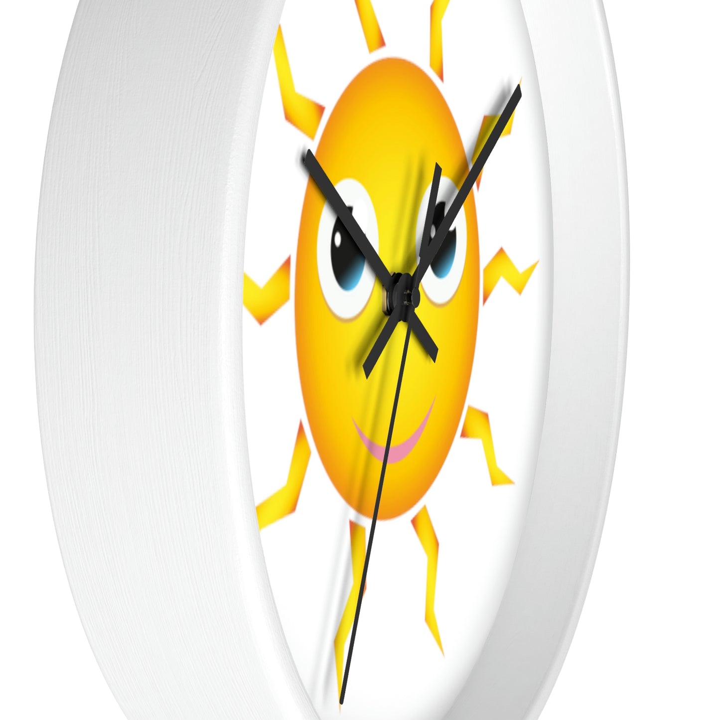 Horloge murale Soleil jaune avec un visage souriant Une horloge tellement amusante !
