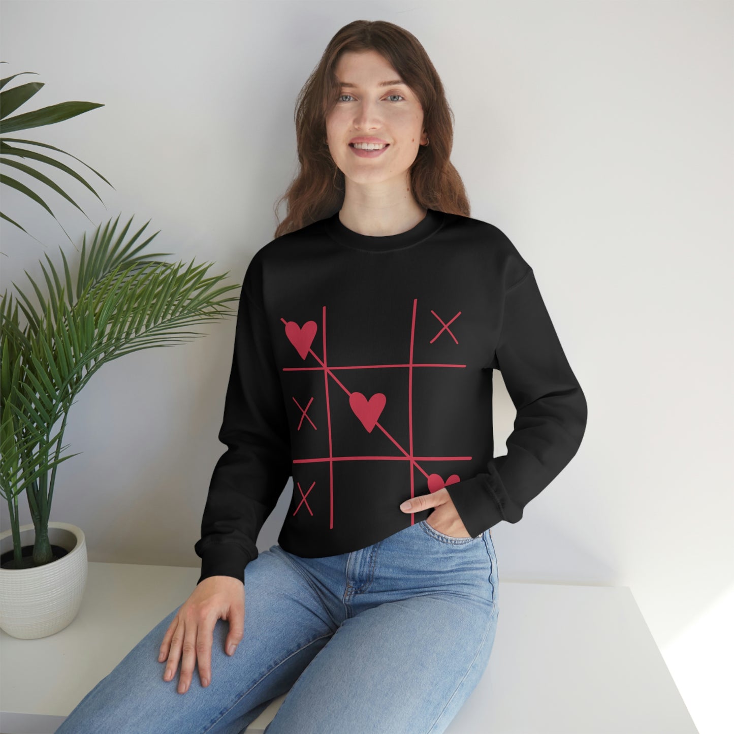 Sudadera con cuello redondo Tic Tac Toe ¡Me encanta mi regalo de cumpleaños!