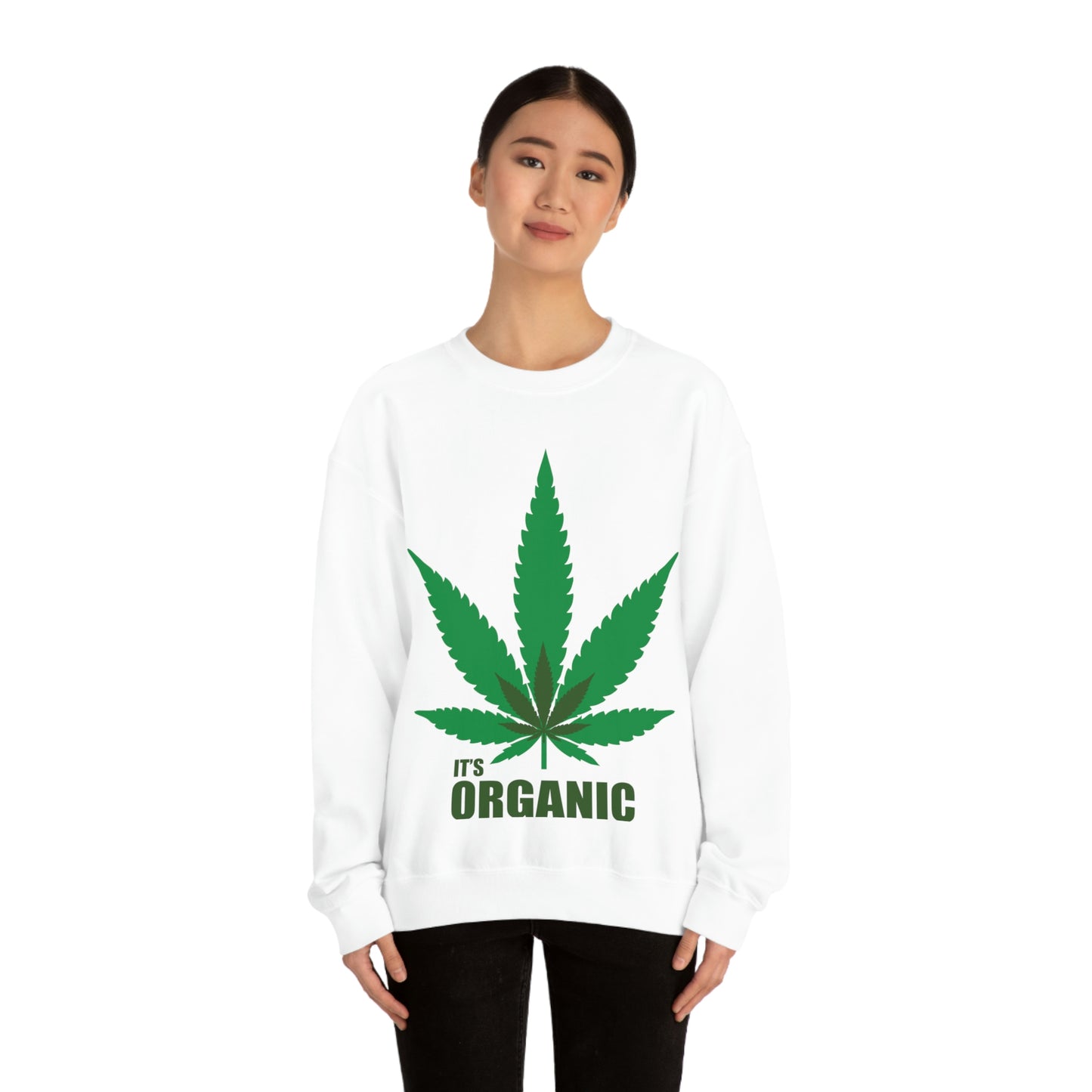 C'est un sweat-shirt à feuilles vertes bio Allons à une fête !