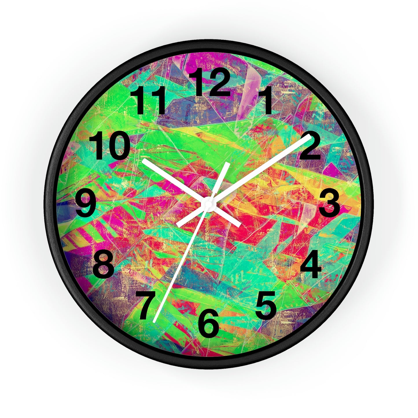 Pink Green Yellow  Purple Wall Clock Fabulous Wall Clock!