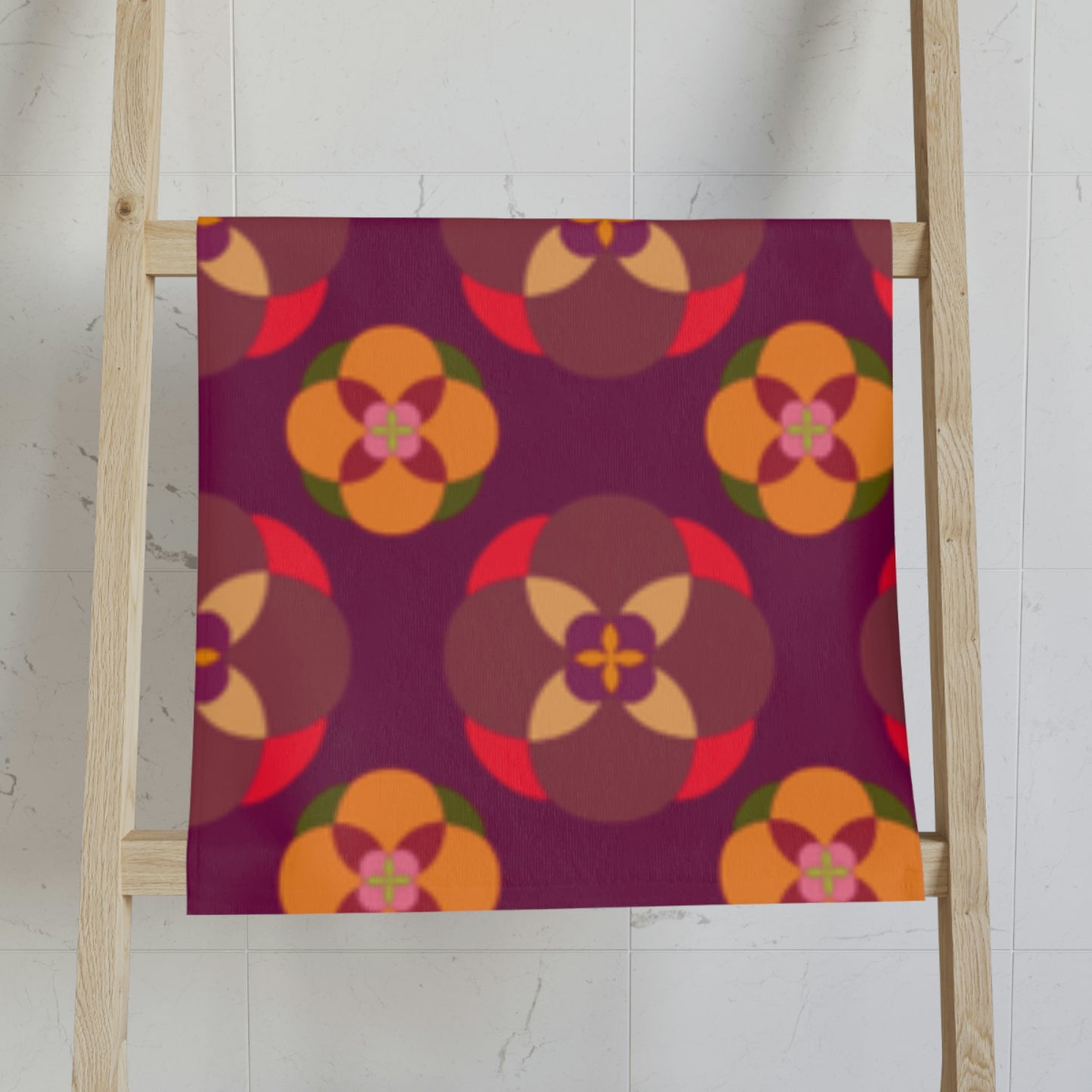 Purple with Circles Hand Towel Squeaky Clean!