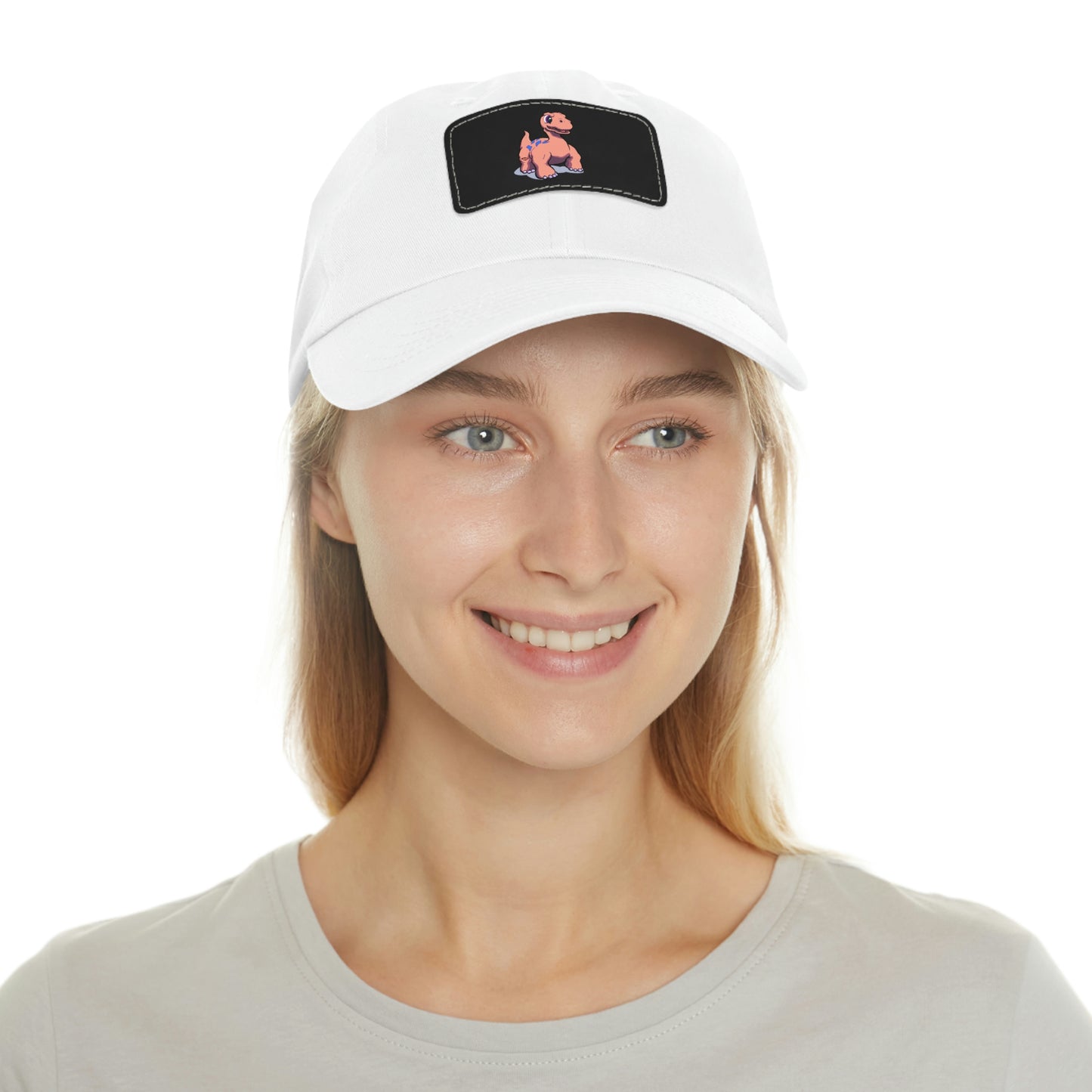 Dinosaur Dad Hat with Leather Patch (Rectangle) Great Gift for Father's Day!