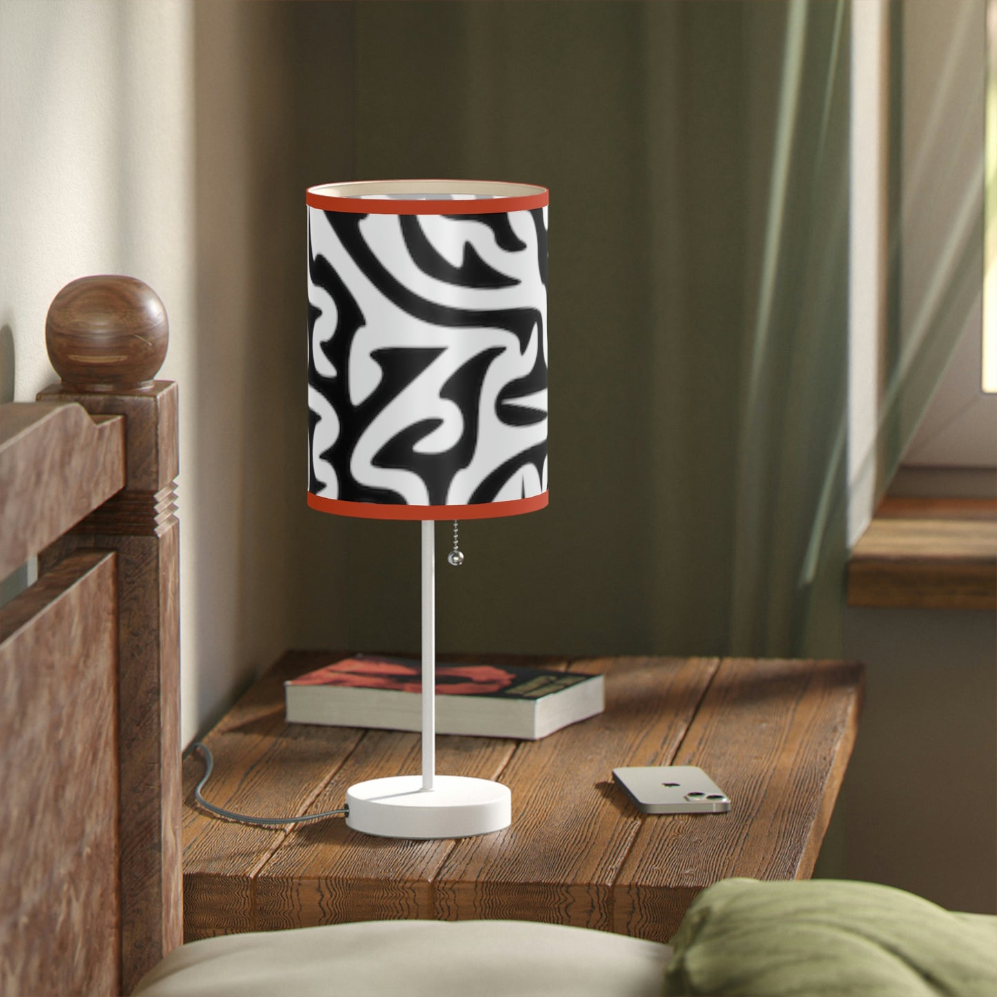 Lampe Maze noire et blanche sur pied, prise US|CA Chambre Bureau Salon CADEAU