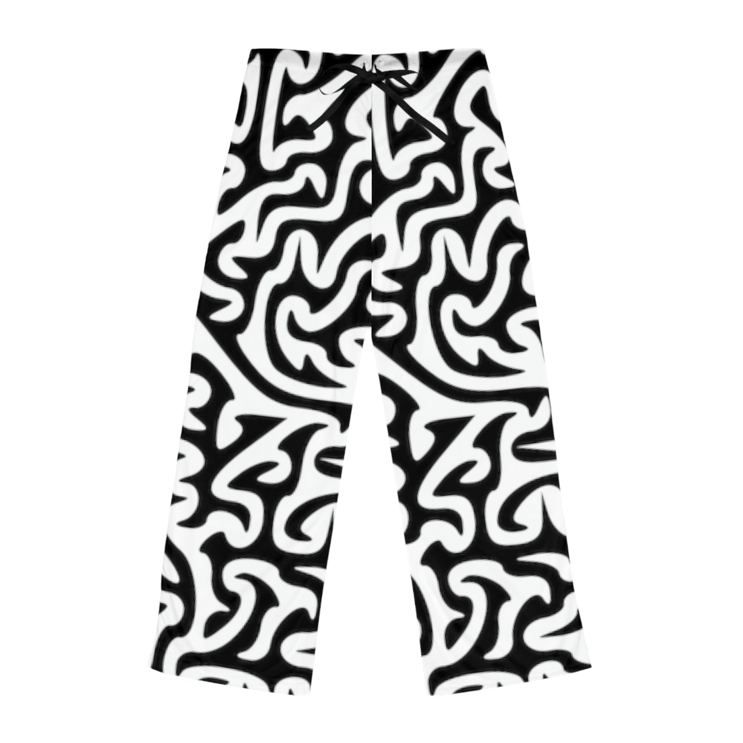 Maze Black White Women's Pajama Pants Having Sleepy Dreams