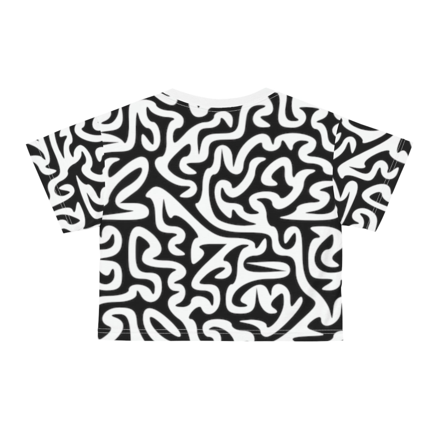 Maze Black White Crop T-shirt Great Pajama top Or CasuaL Shirt Traveling