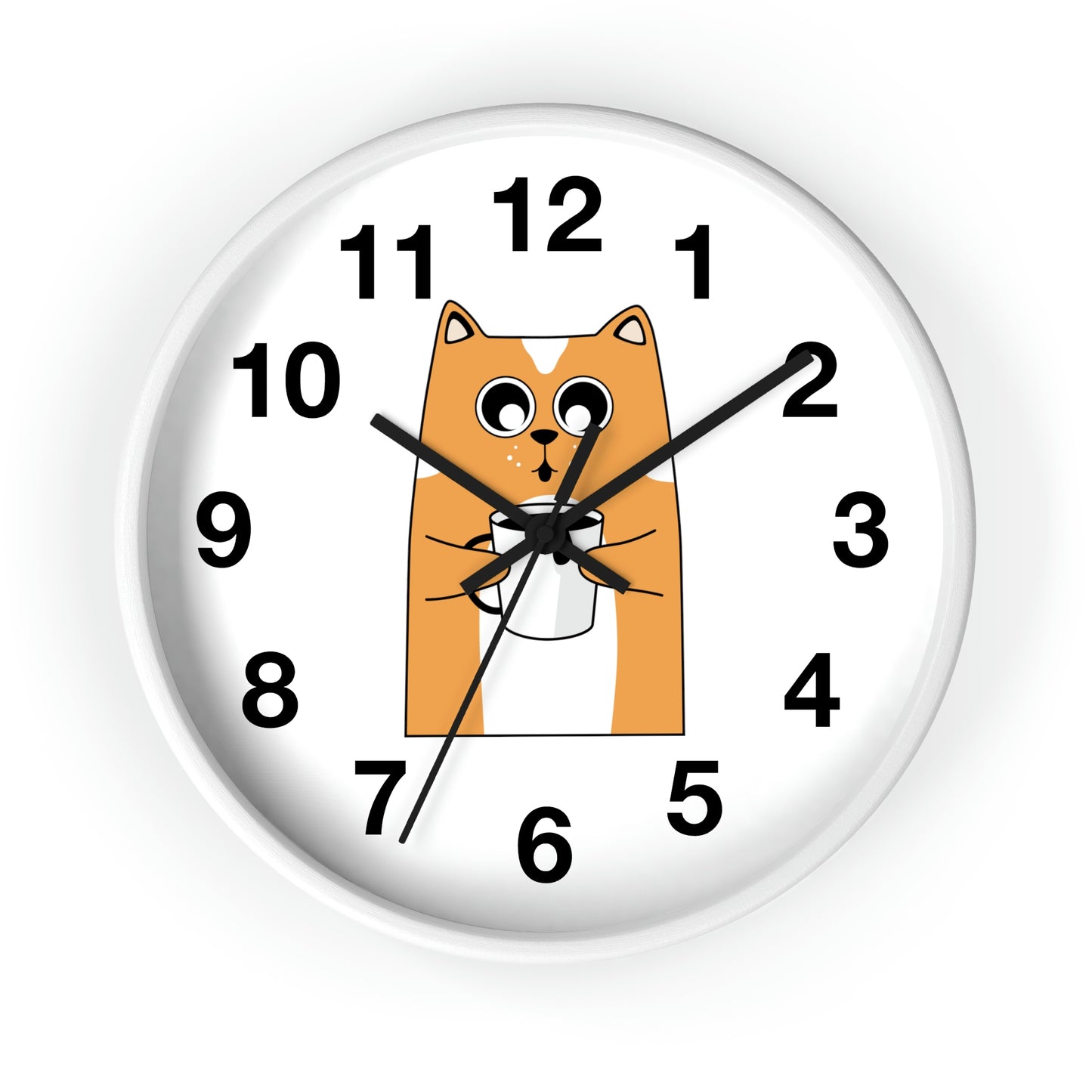 Horloge murale chat avec café chaud Horloge murale pour amoureux des chats Cadeau fabuleux !