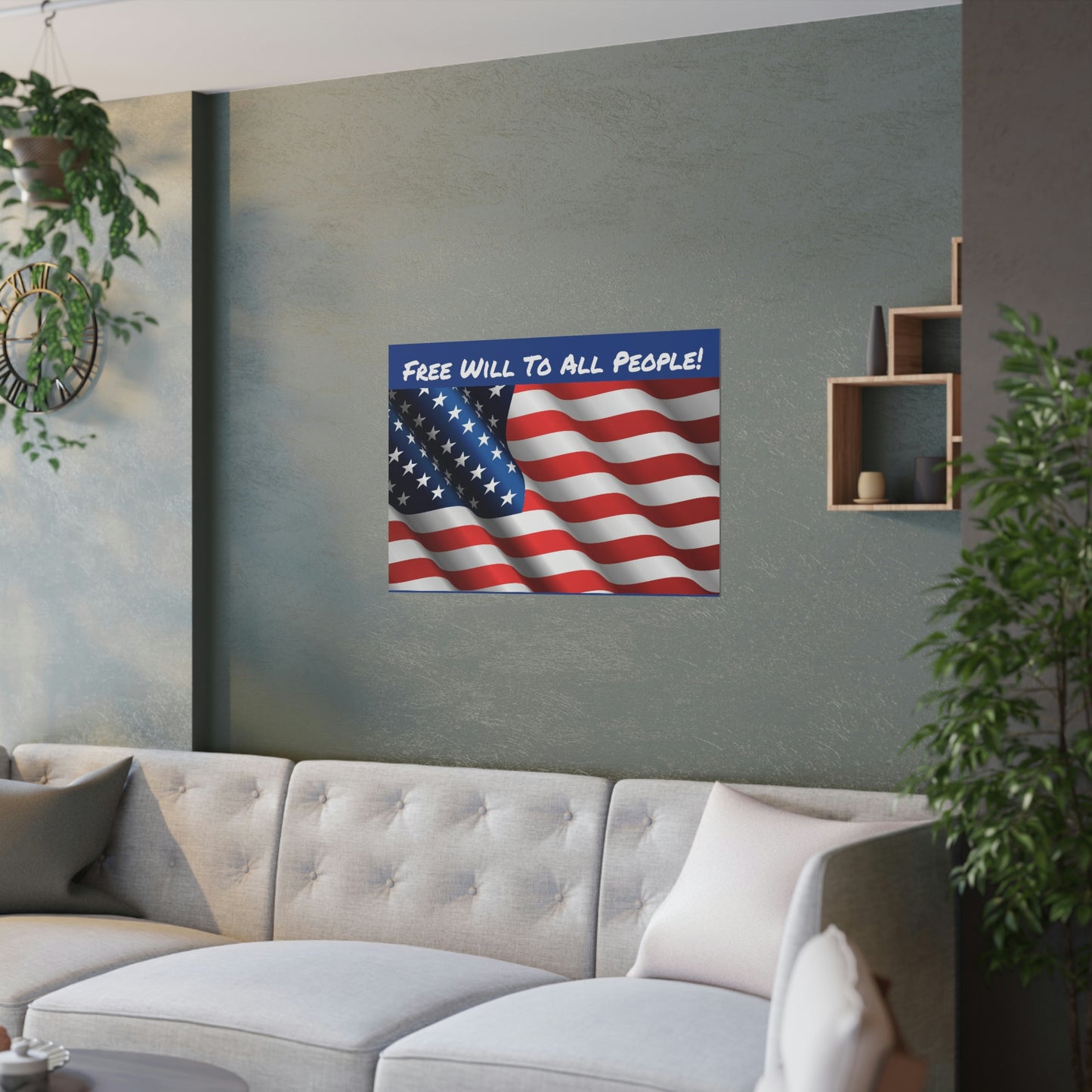 Drapeau Libre Arbitre Pour Tous Affiches Satinées (210gsm) Maisons Entreprises Bureaux Garages Granges