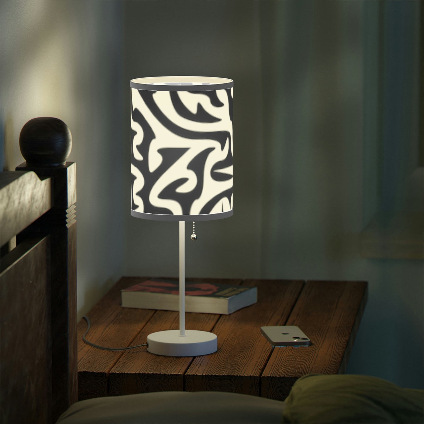 Lampe Maze noire et blanche sur pied, prise US|CA Chambre Bureau Salon CADEAU