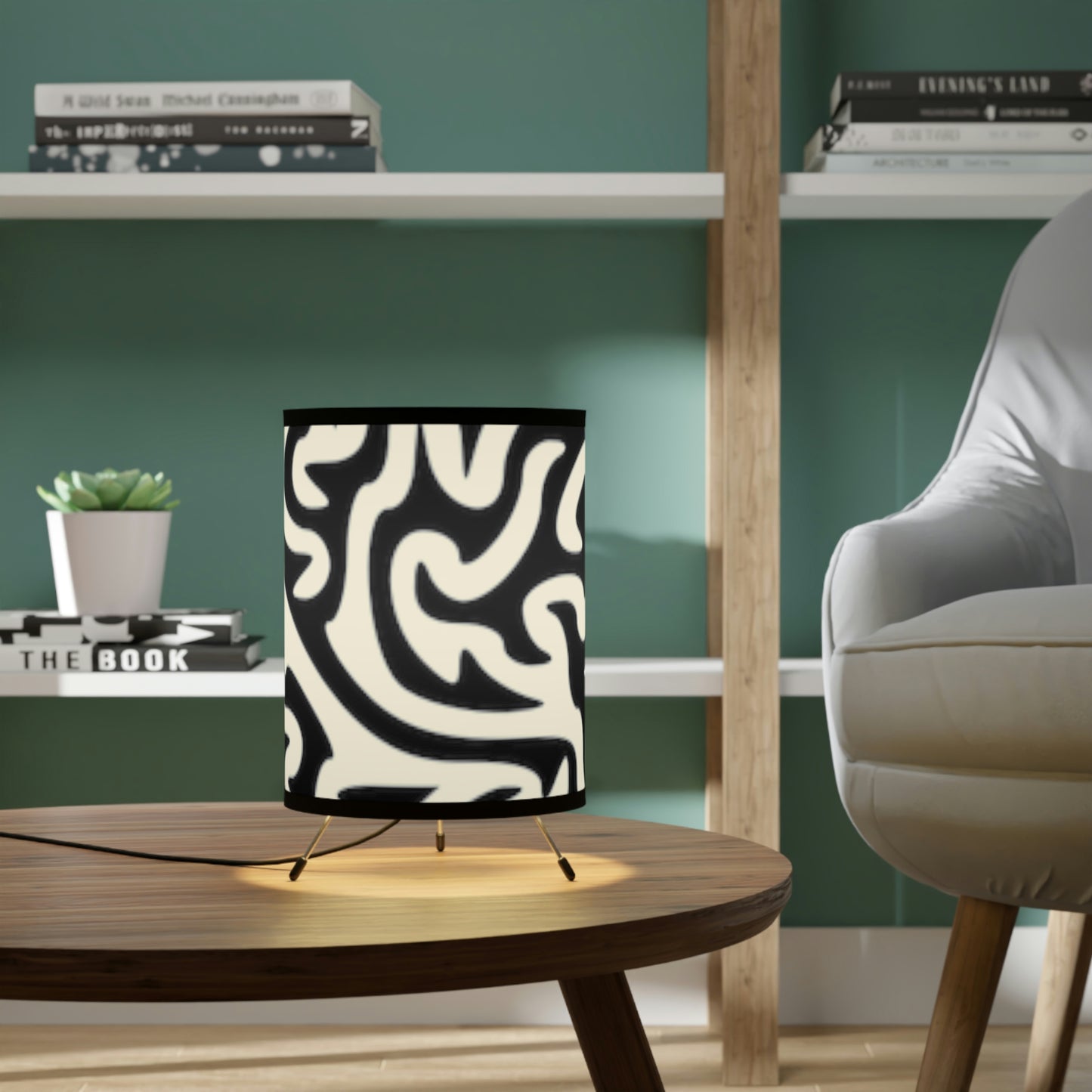 Tripod Lamp with High-Res Printed Shade, US\CA plug