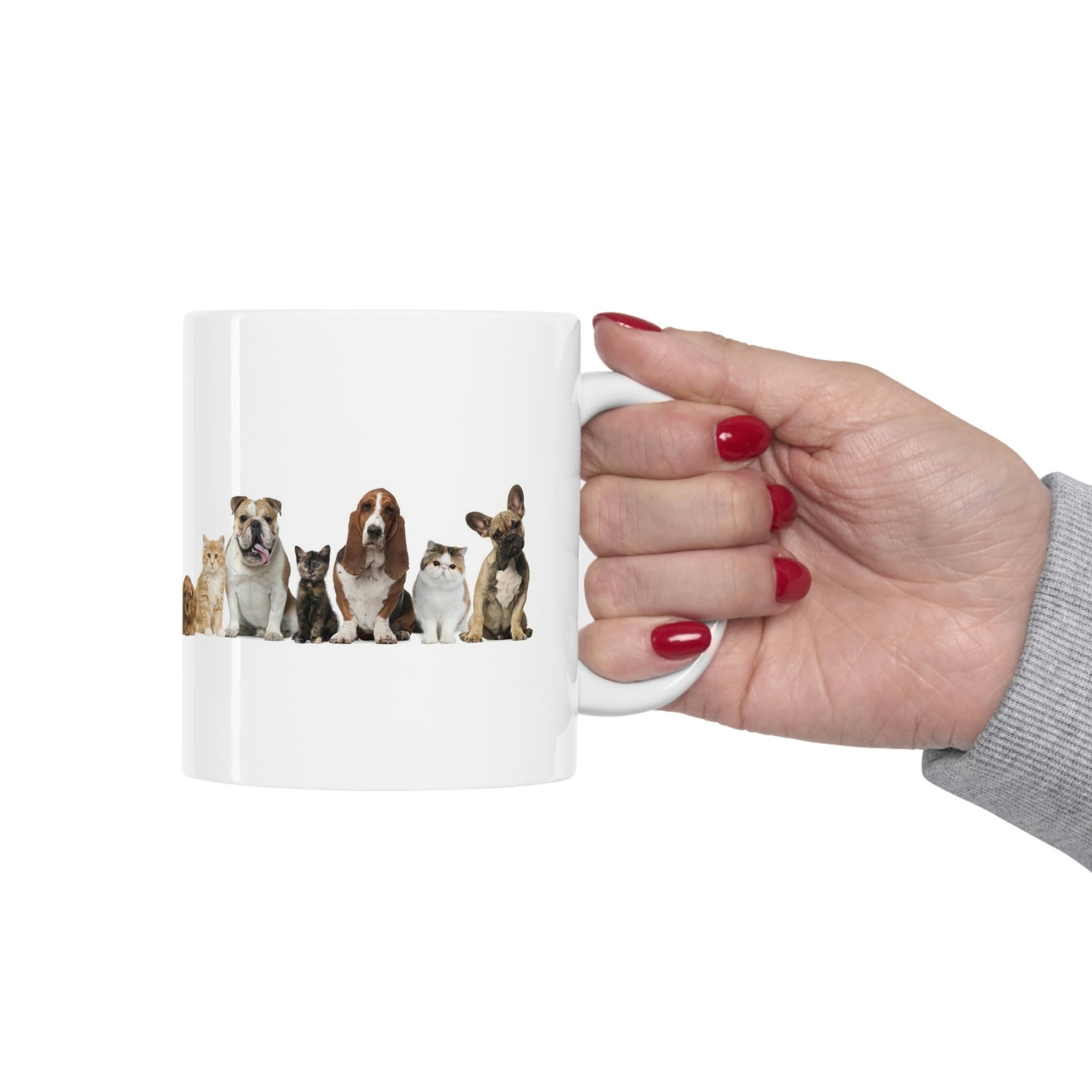 Dogs Cats Ceramic Mug 11oz Great for Coffee Tea Soda Water Ice Cream Peach Cobbler Soup
