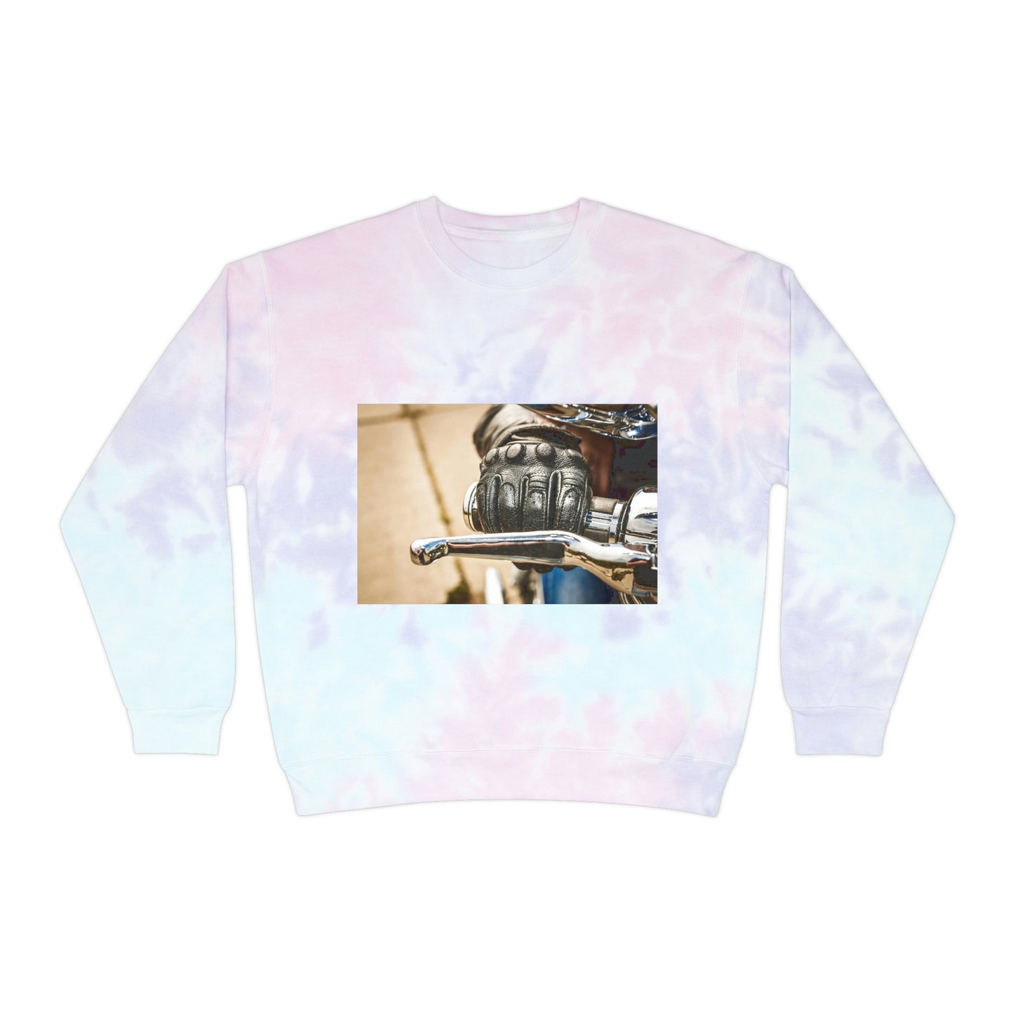 Sudadera unisex con efecto tie-dye y acelerador de motocicleta