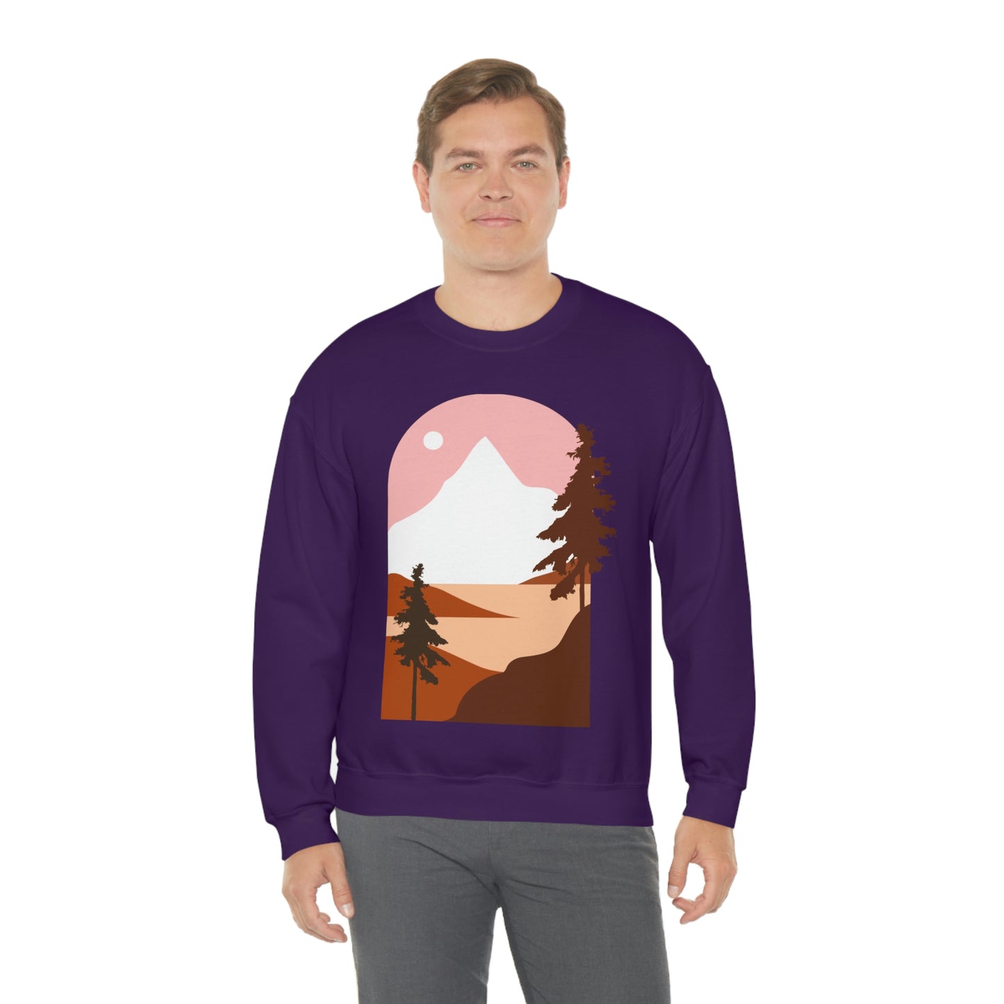 Pine Tree Mountain Moon Sweatshirt Fabulous Holiday Gift!