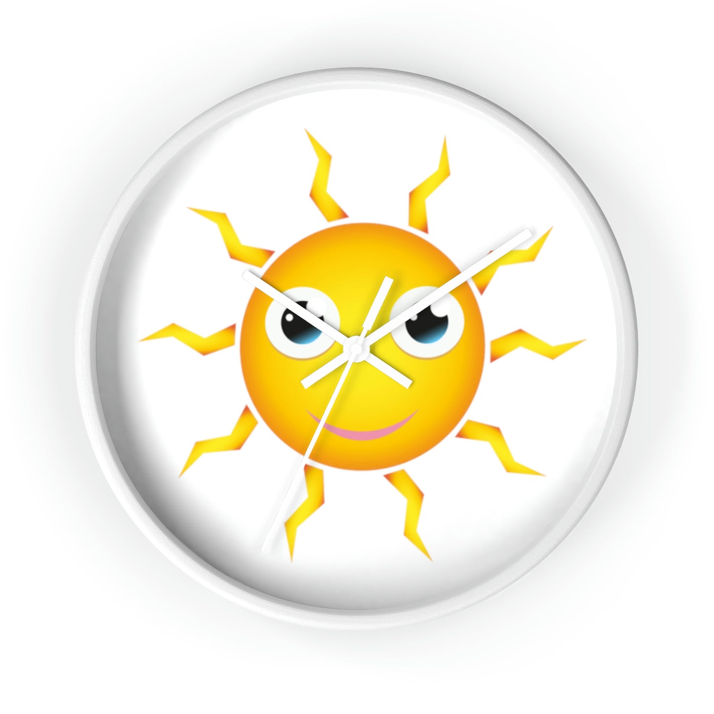 Horloge murale Soleil jaune avec un visage souriant Une horloge tellement amusante !