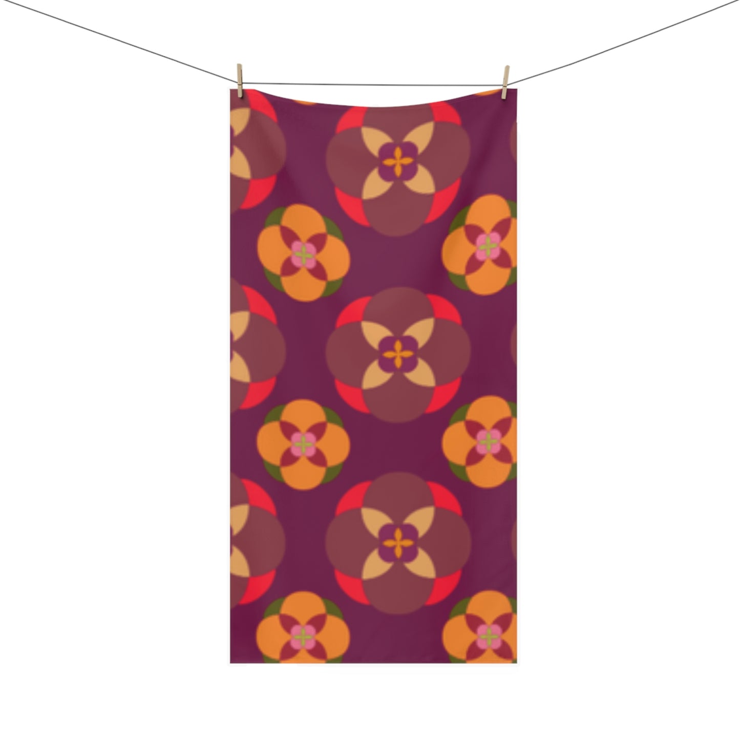 Purple with circles Bath Towel Squeaky Clean!