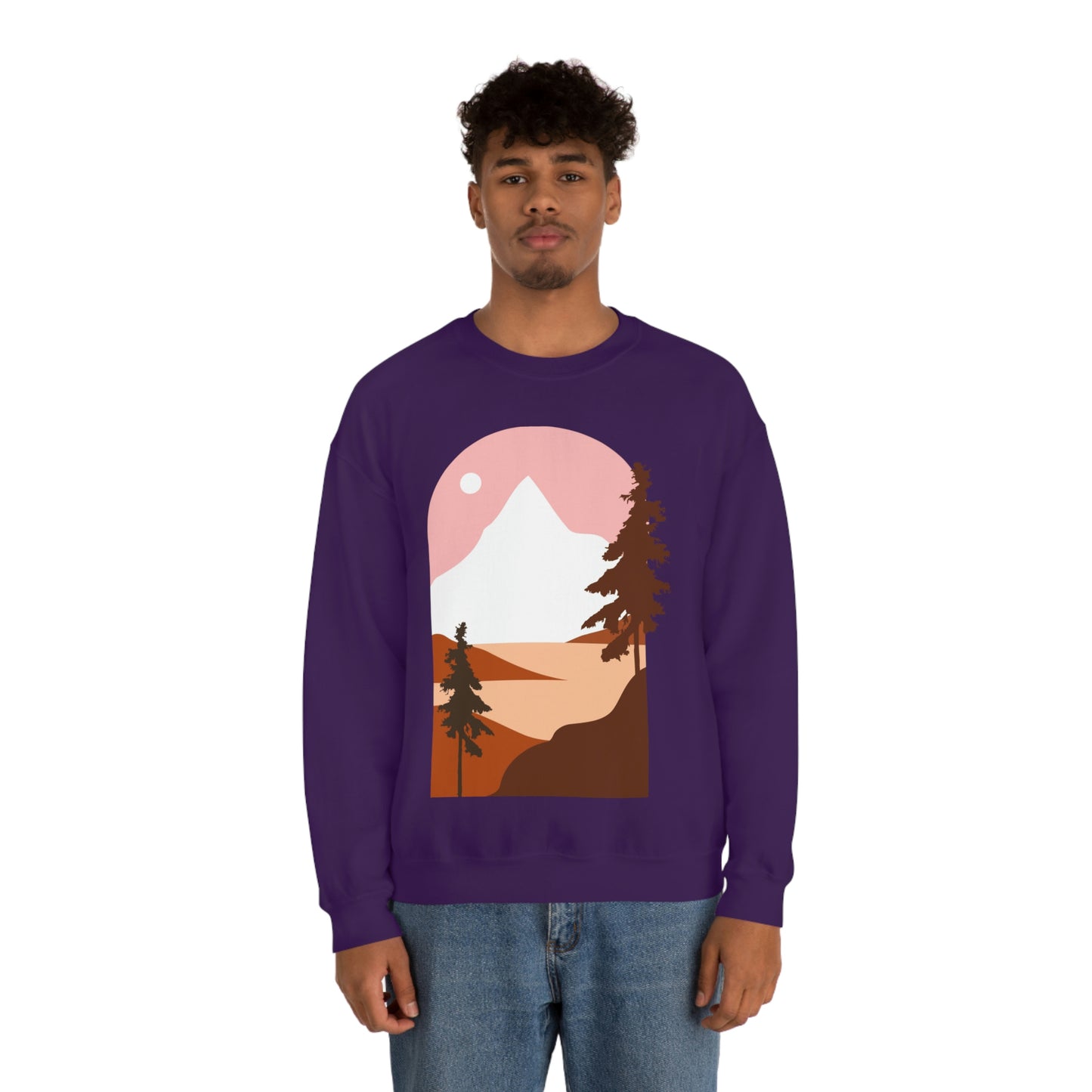 Pine Tree Mountain Moon Sweatshirt Fabulous Holiday Gift!