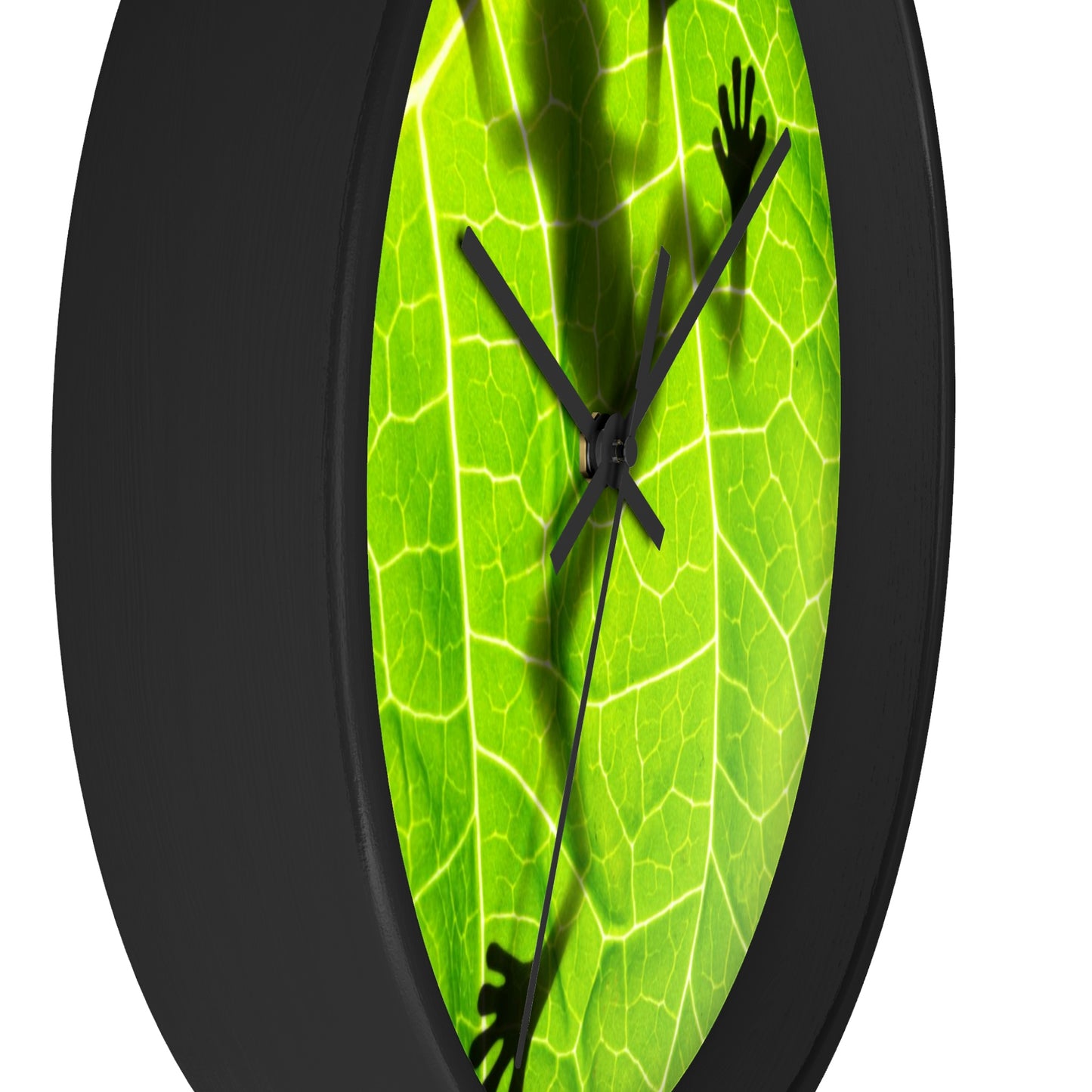 Reloj de pared con silueta de rana y hoja ¡Absolutamente mi favorito!