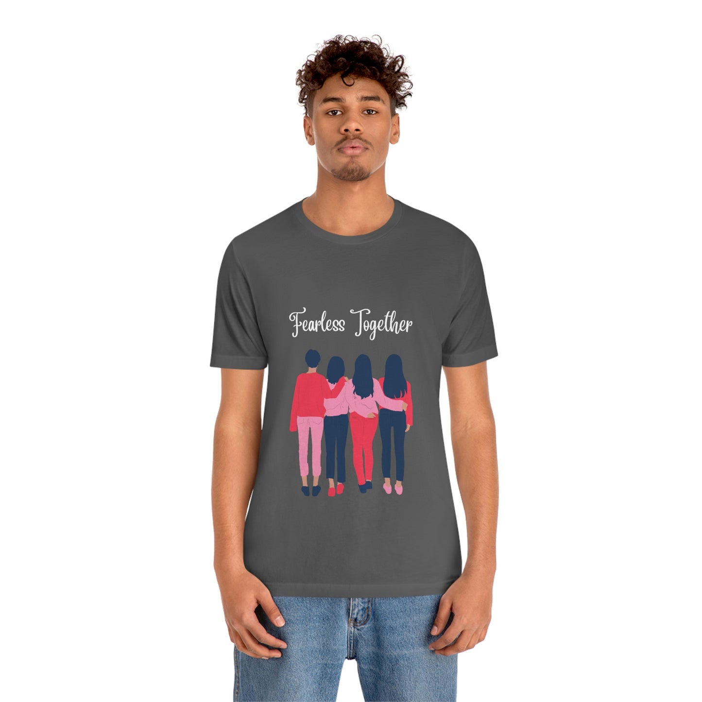 Camiseta unisex de manga corta Fearless Together para relajarse, trabajar, viajar, zoológico, museos, películas 
