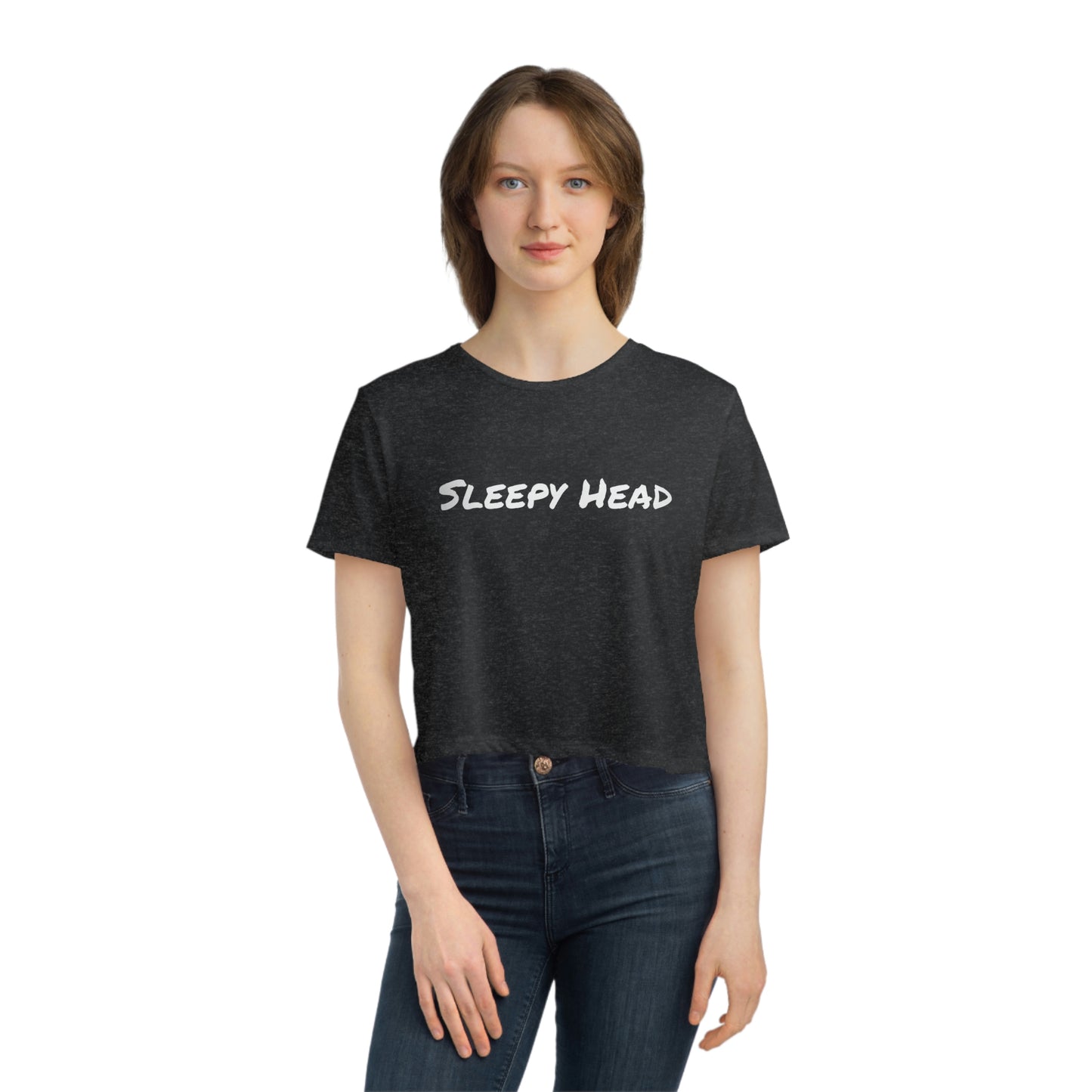 Sleepy Head  Maze Black Women's Cropped T-shirt Pajama Casual Traveling Relax