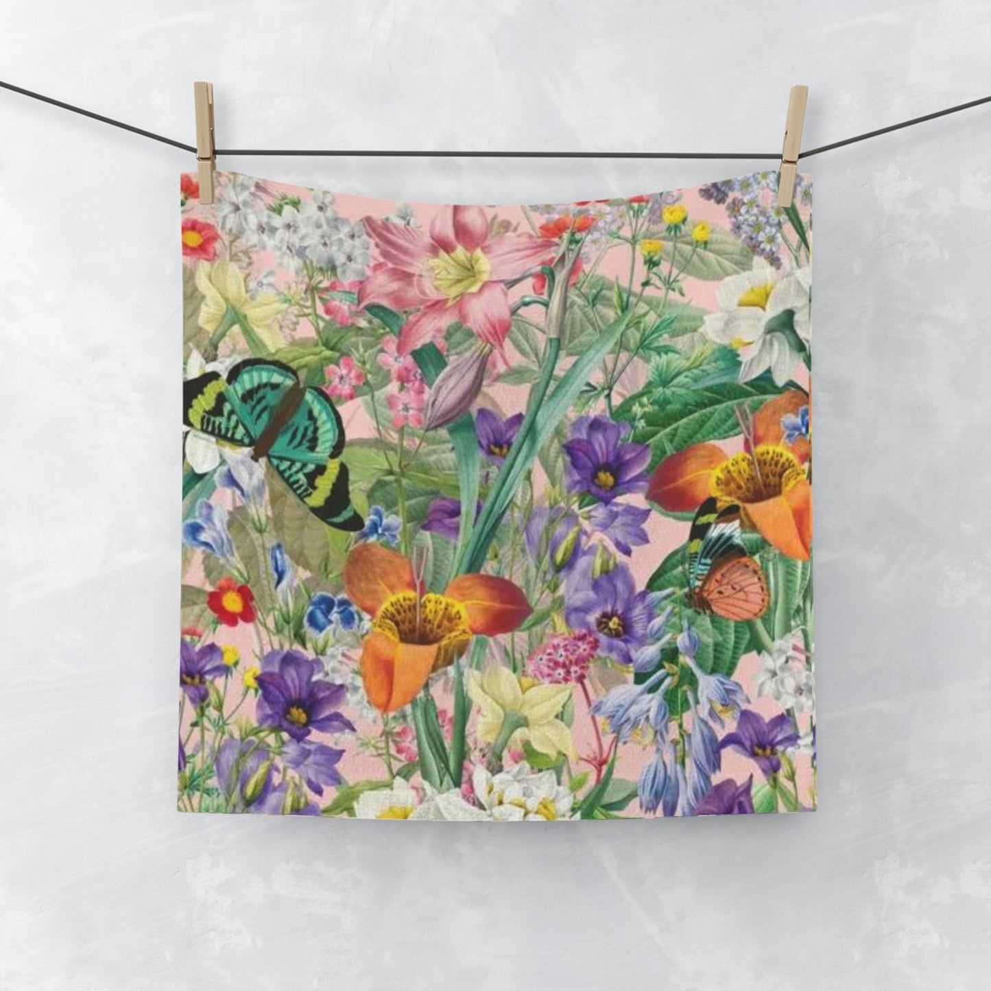 Butterfly Flower Garden Face Towel Great Gifts! Matching Sets!