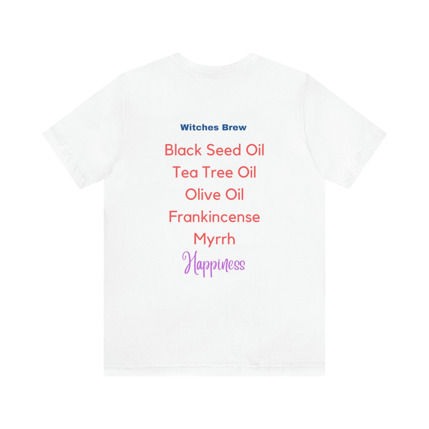 T-shirt à manches courtes unisexe en jersey avec inscription « Witches Brew Happiness » Cadeau d'anniversaire