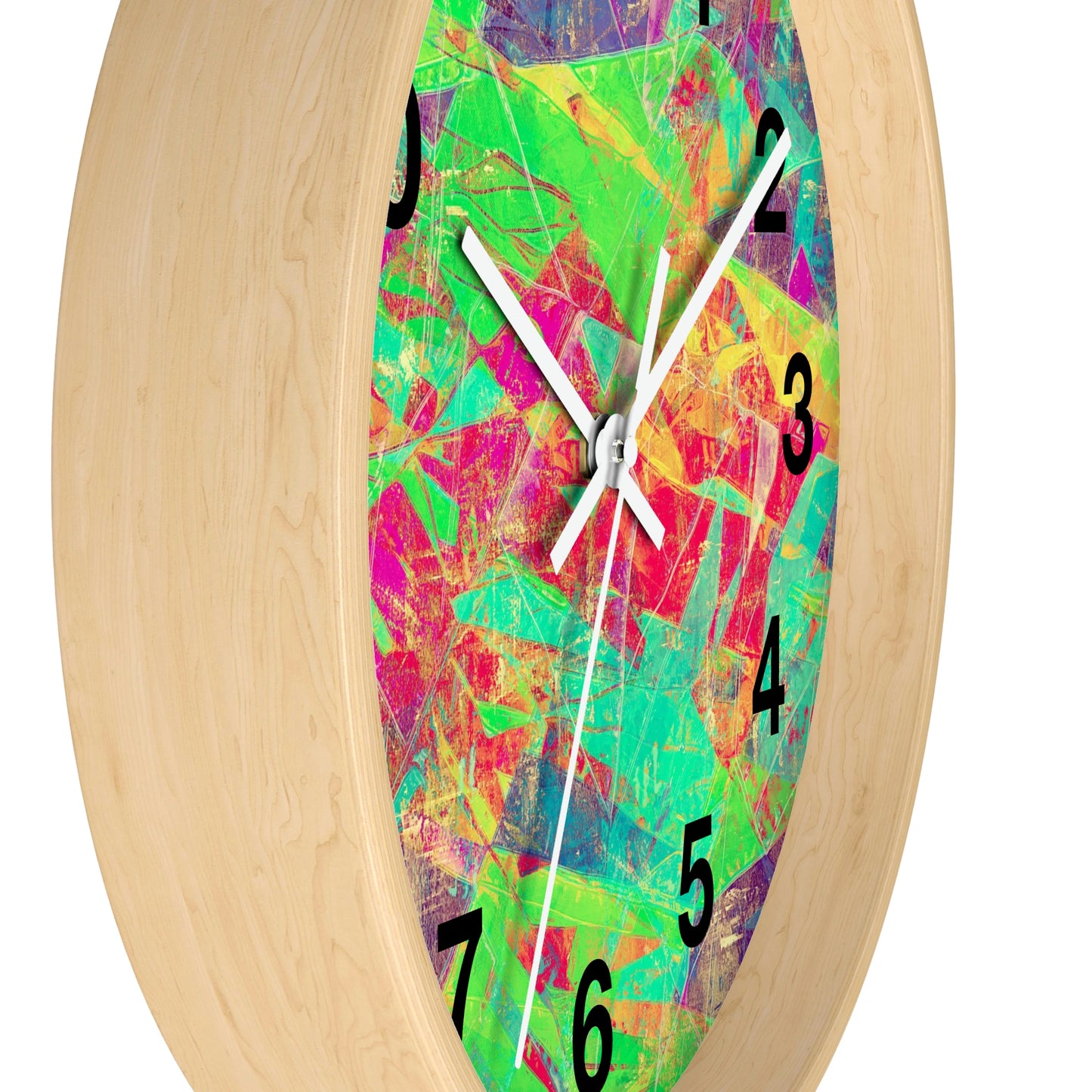 Pink Green Yellow  Purple Wall Clock Fabulous Wall Clock!