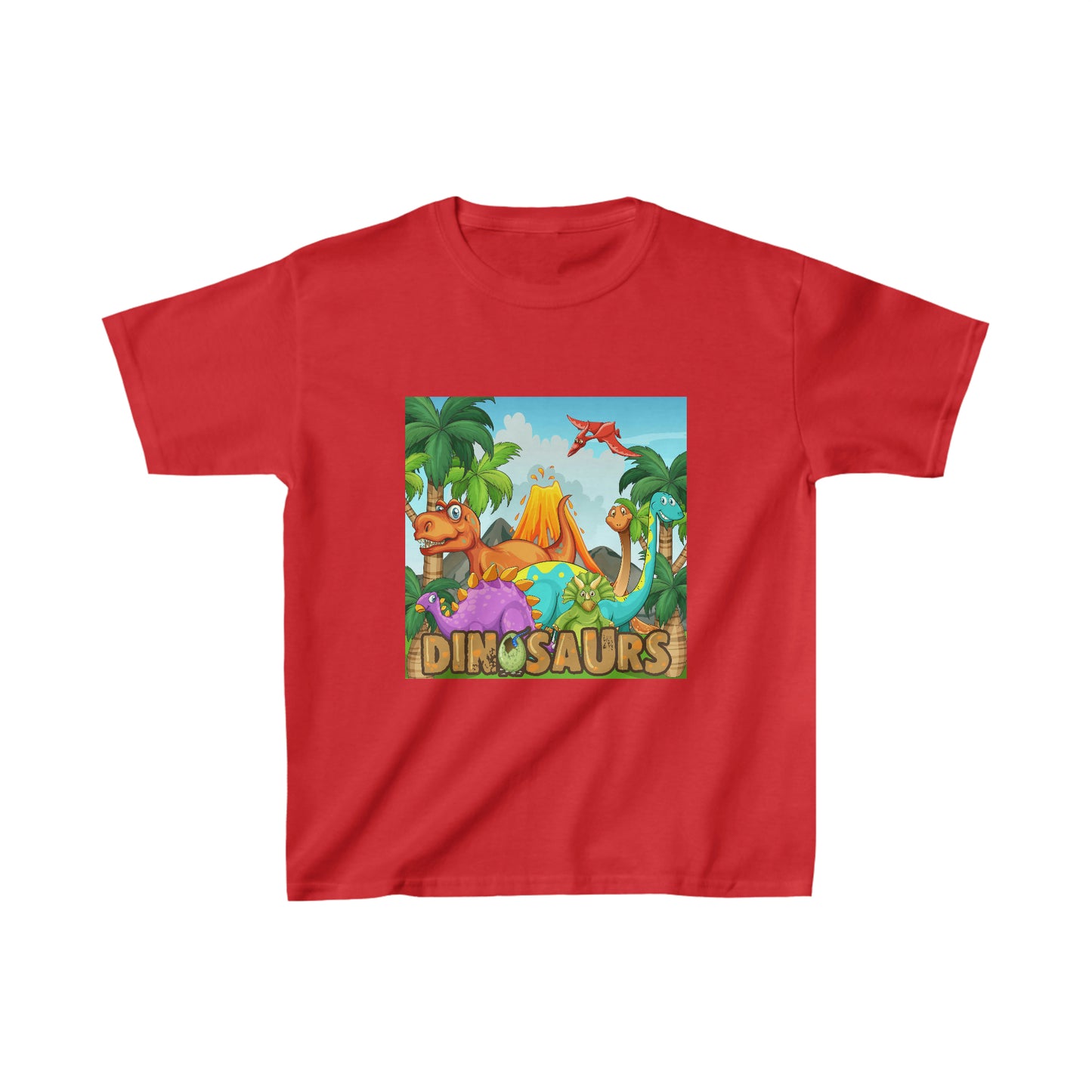 Dinosaures. T-shirt en coton épais pour enfants, idéal pour l'aire de jeux