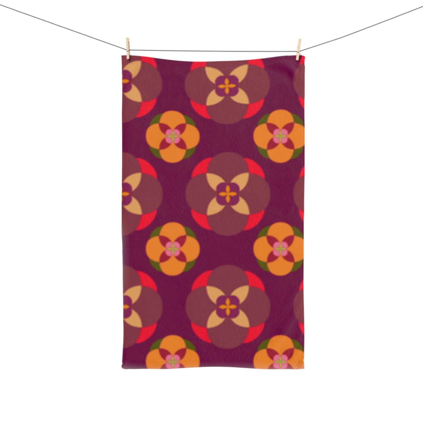 Purple with Circles Hand Towel Squeaky Clean!