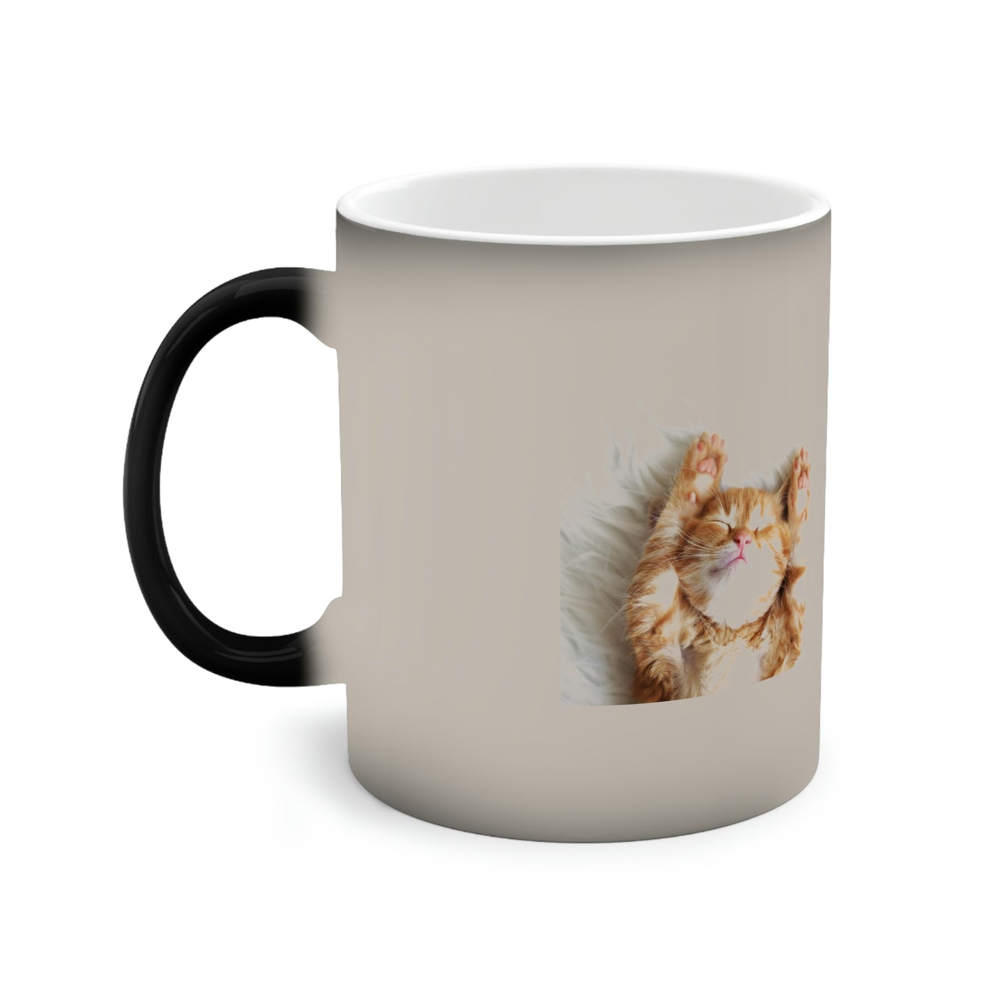 Sleepy Cat Color-Changing Mug, 11oz Hot Coffee Tea Water Soda Ice Cream Soup Noodles