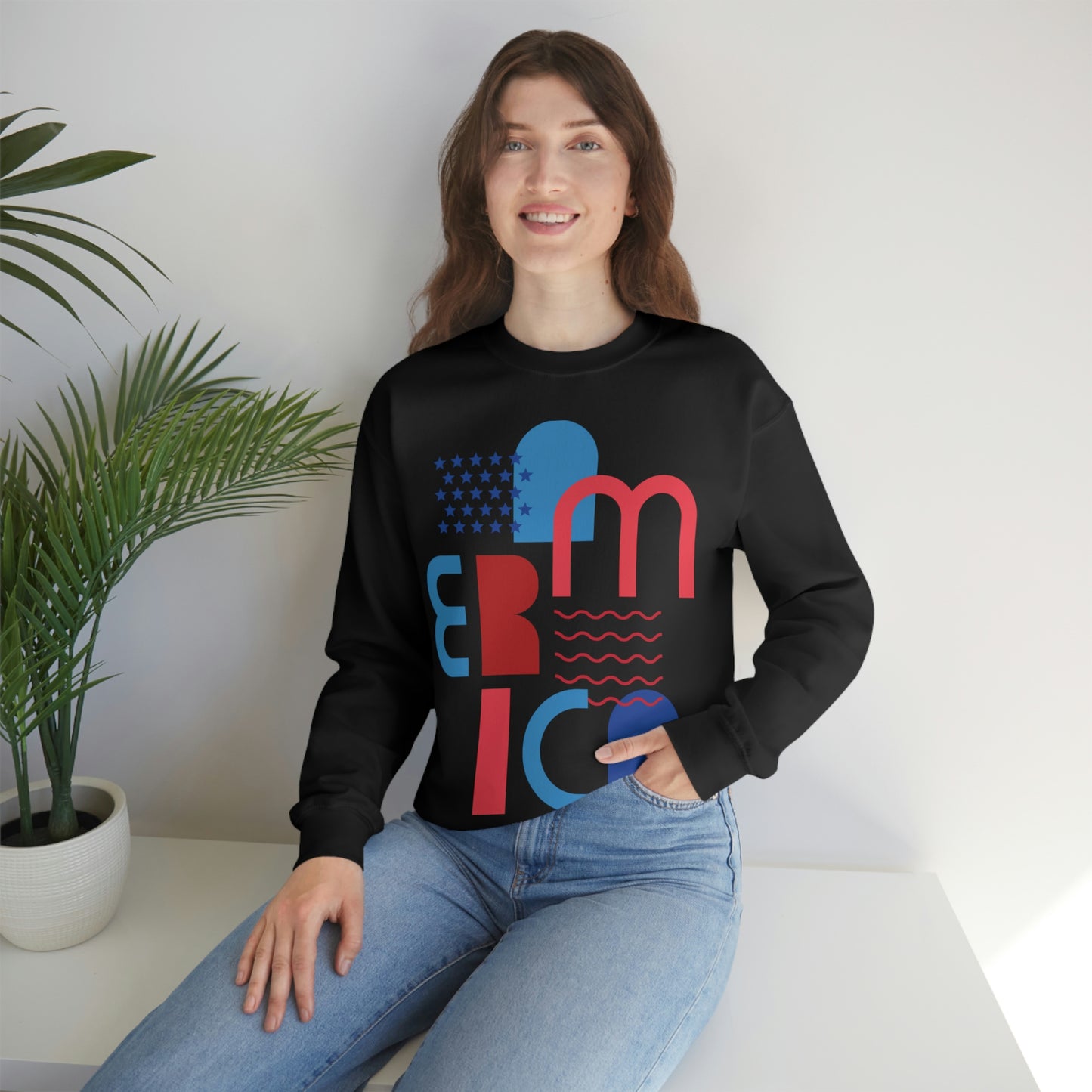 America Crewneck Sweatshirt Looking Fabulous!