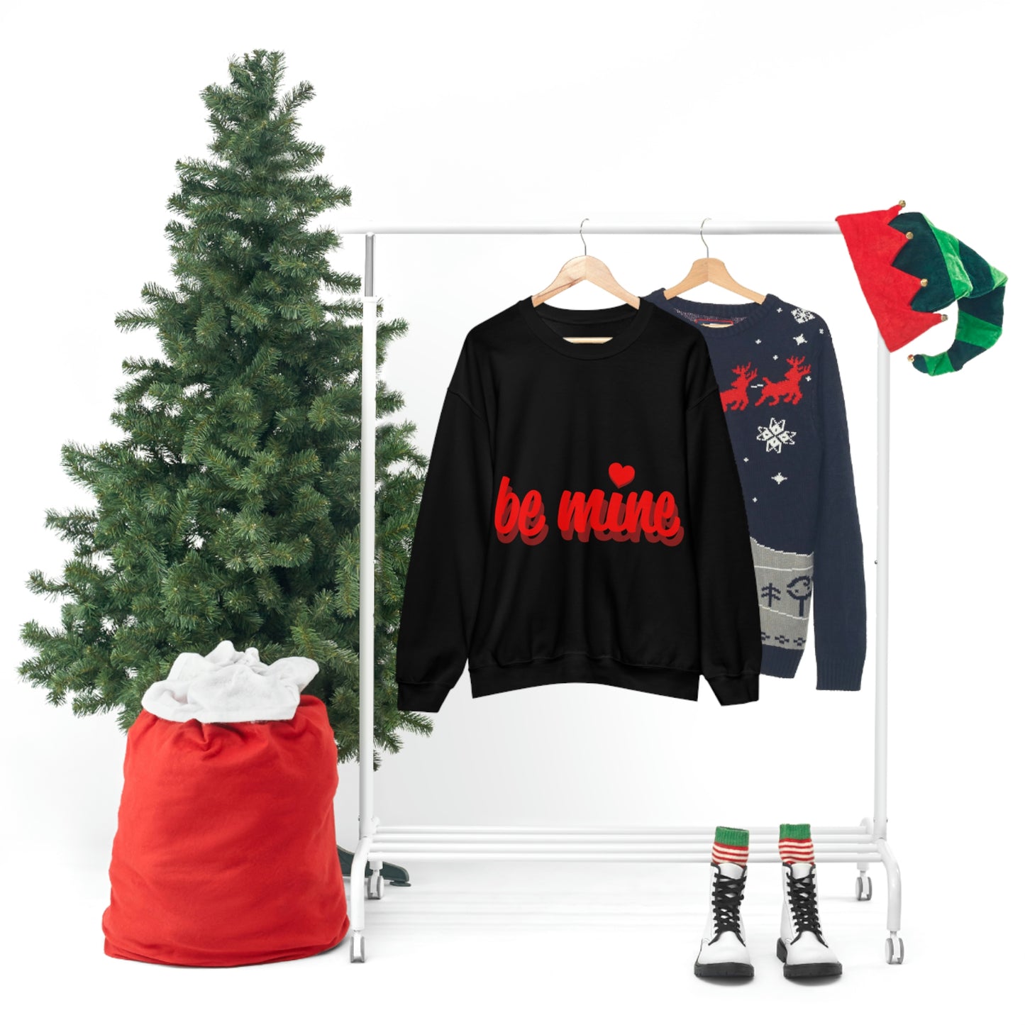 be mine in Red Crewneck Sweatshirt Need a Sweetheart