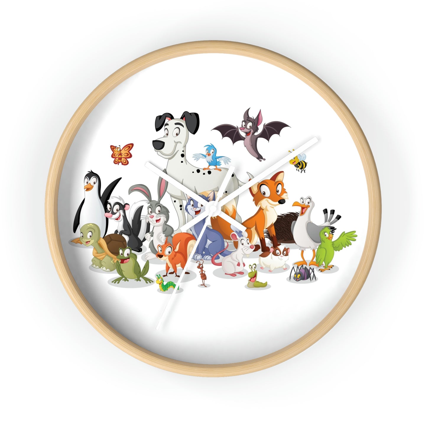 Horloge murale avec animaux de dessin animé pour une chambre d'enfant cool. Excellent cadeau !