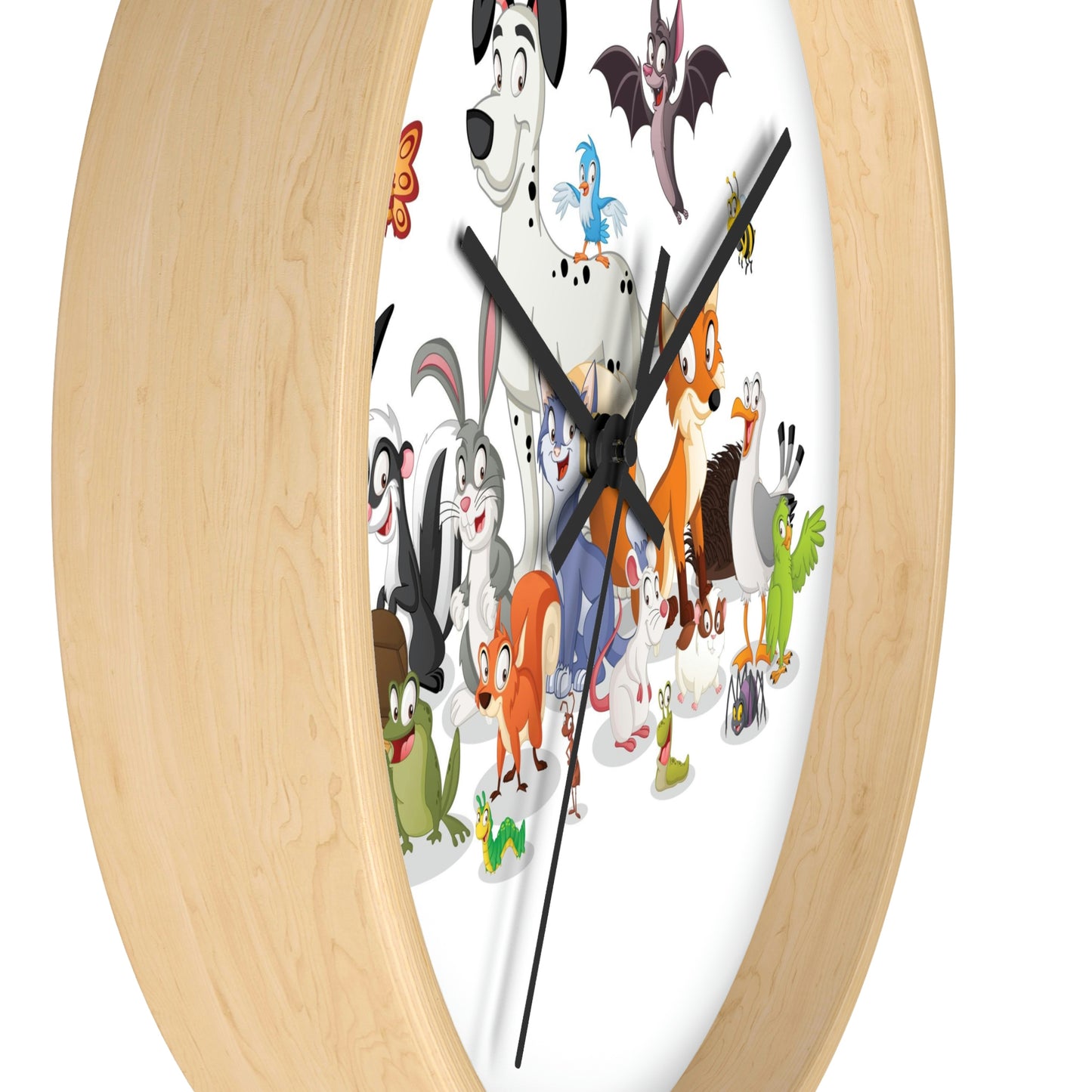 Horloge murale avec animaux de dessin animé pour une chambre d'enfant cool. Excellent cadeau !