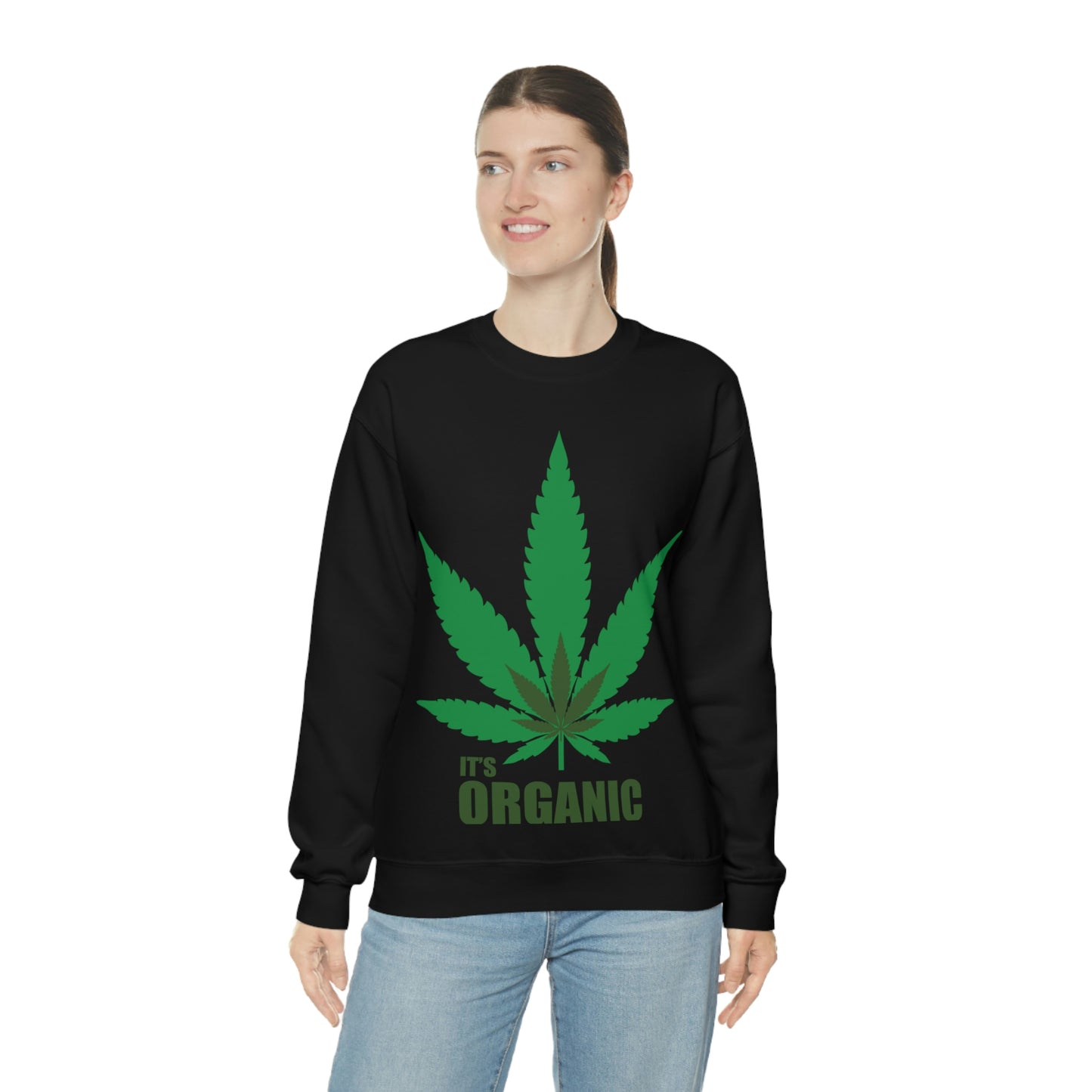 C'est un sweat-shirt à feuilles vertes bio Allons à une fête !