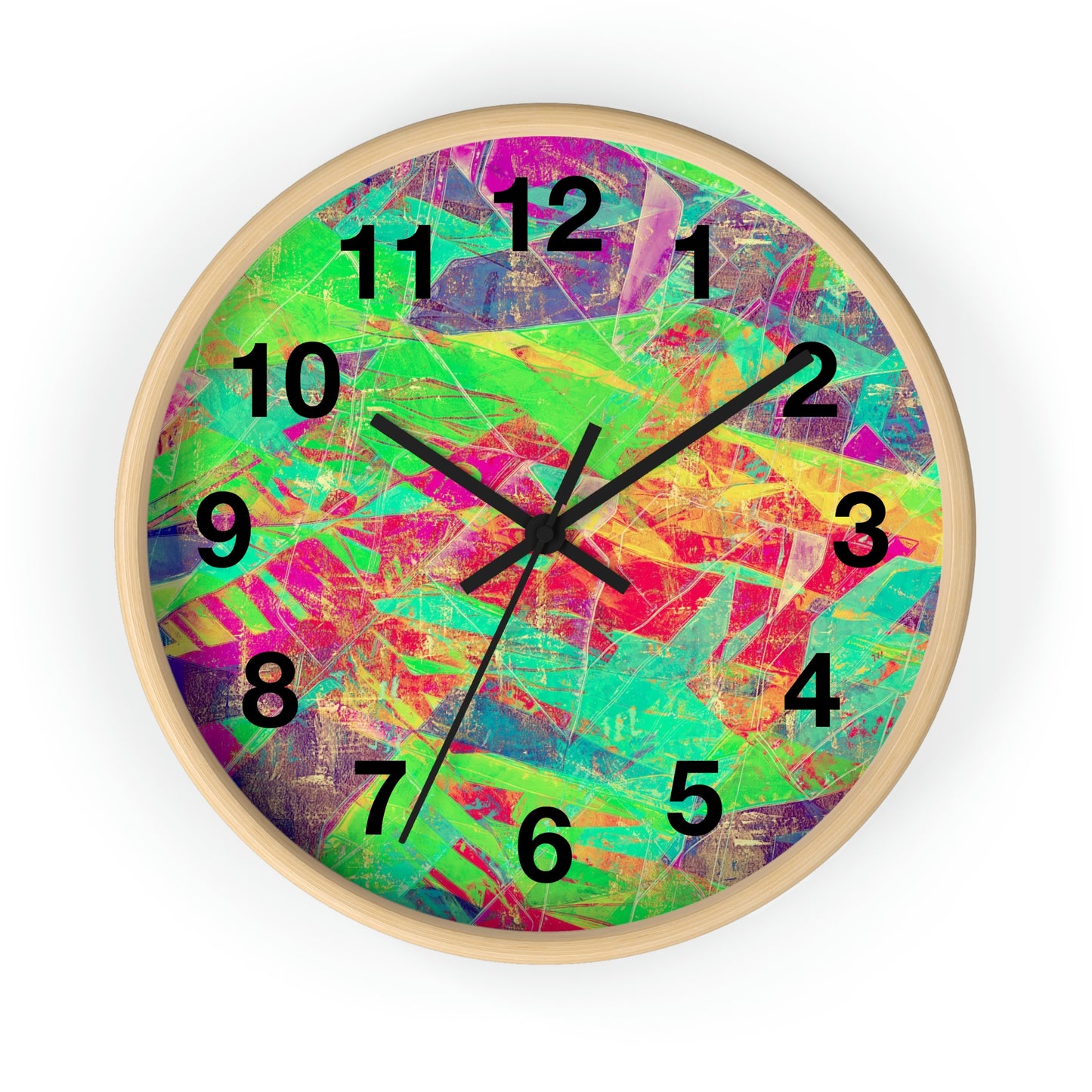 Pink Green Yellow  Purple Wall Clock Fabulous Wall Clock!