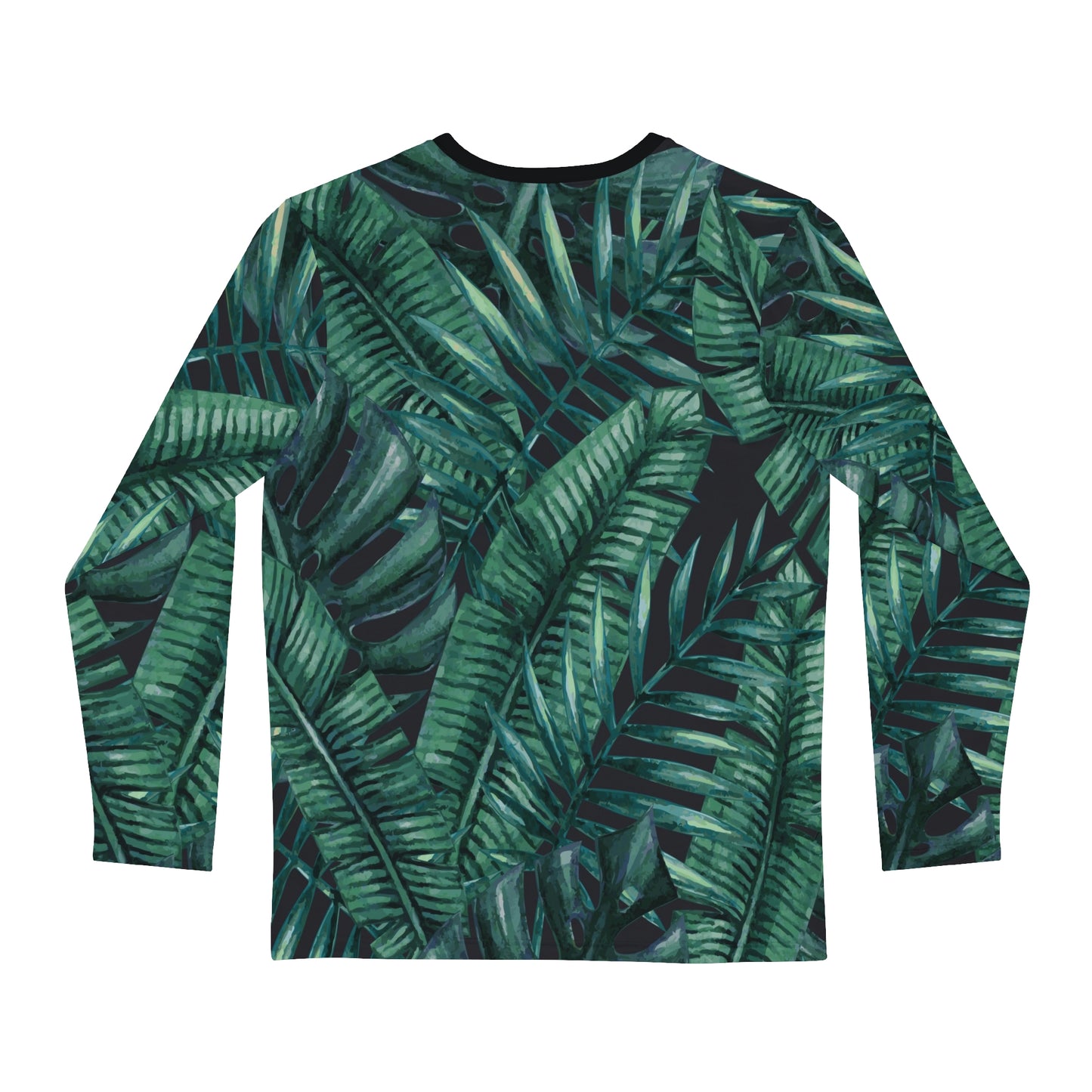Jungle Green Leaves Men's Long Sleeve Shirt Traveling Work Relaxing Movies Hiking Museums