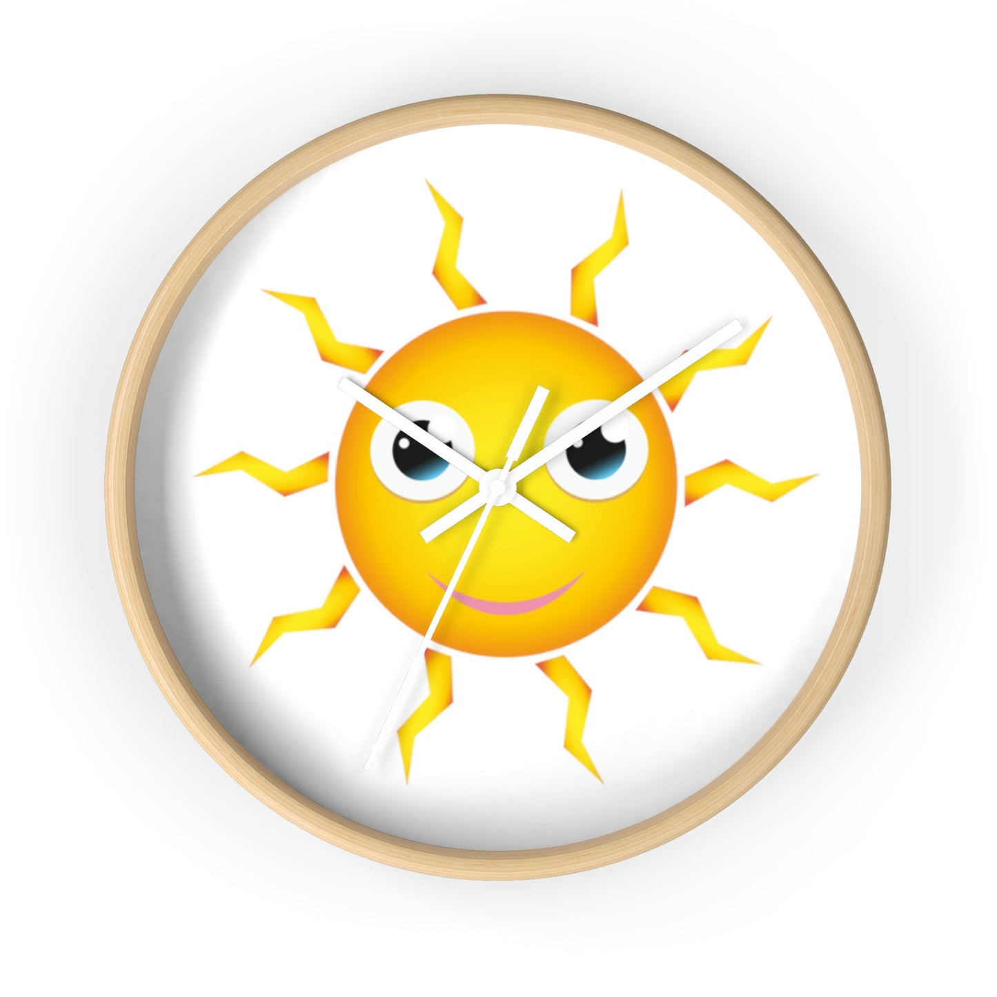 Horloge murale Soleil jaune avec un visage souriant Une horloge tellement amusante !