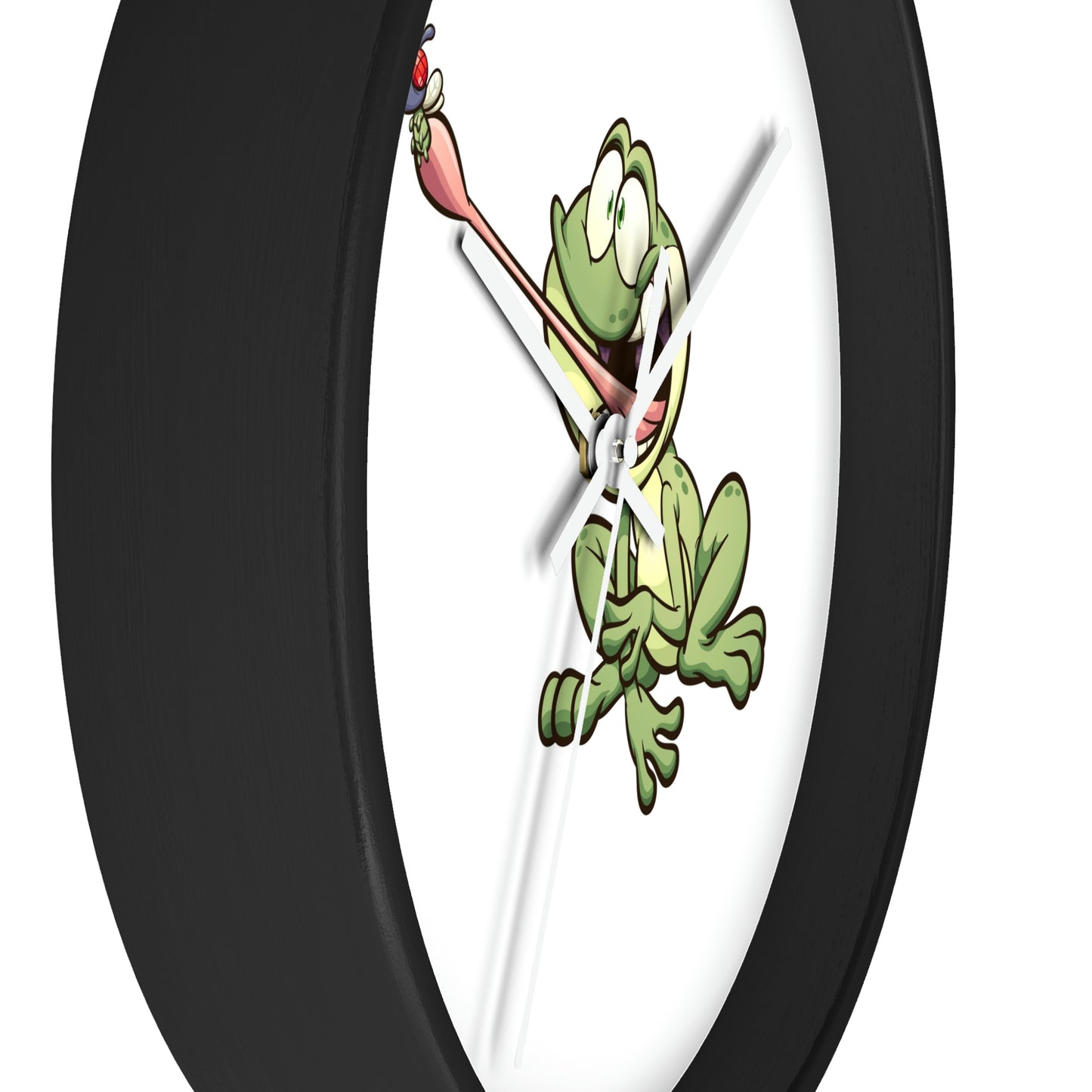Reloj de pared con forma de rana atrapando un insecto. ¡Ideal para la habitación de los niños! ¡Un gran regalo!