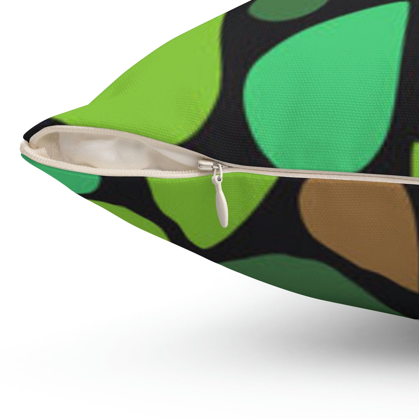 Green and Brown Teardrops Pillow Relaxing the Day Away