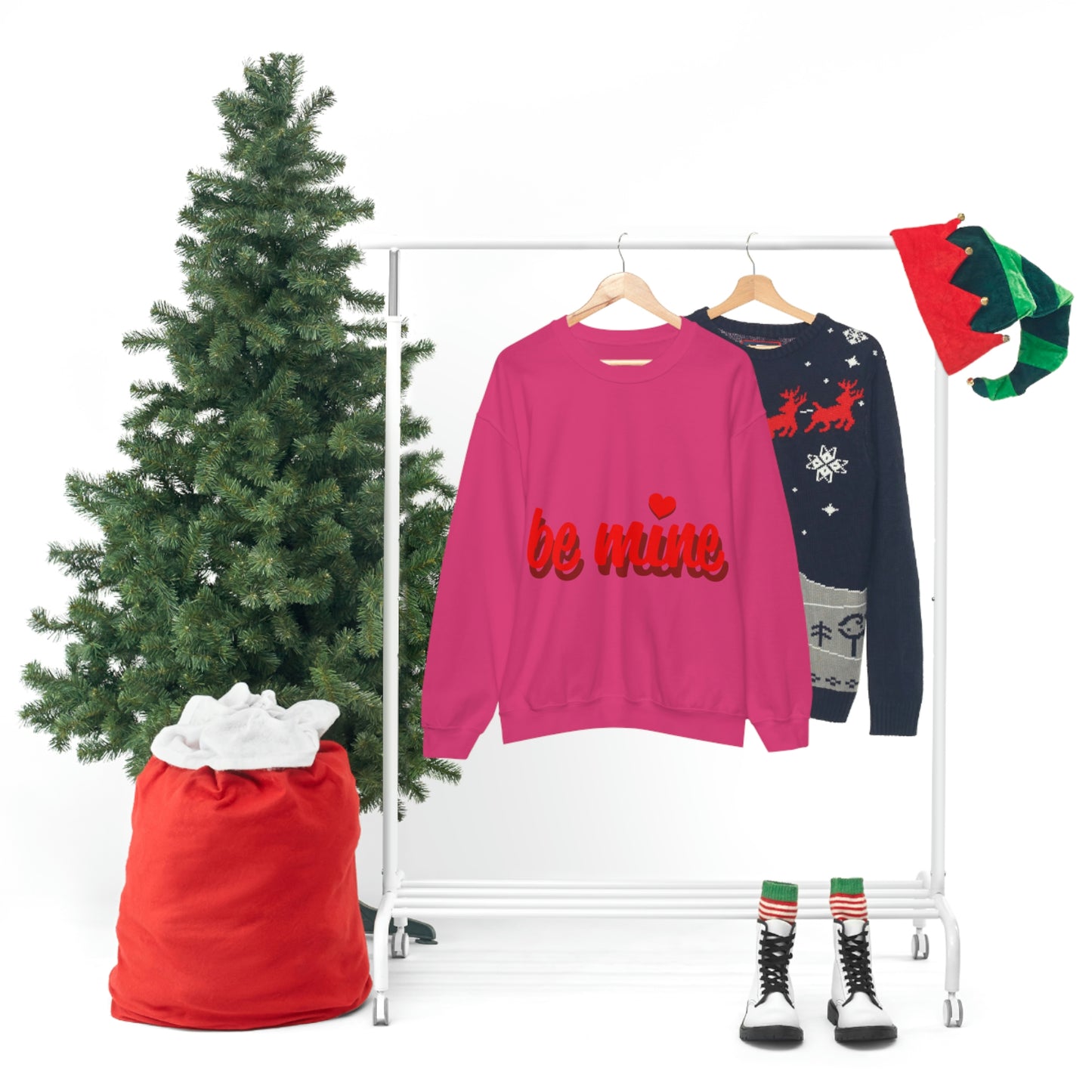 be mine in Red Crewneck Sweatshirt Need a Sweetheart
