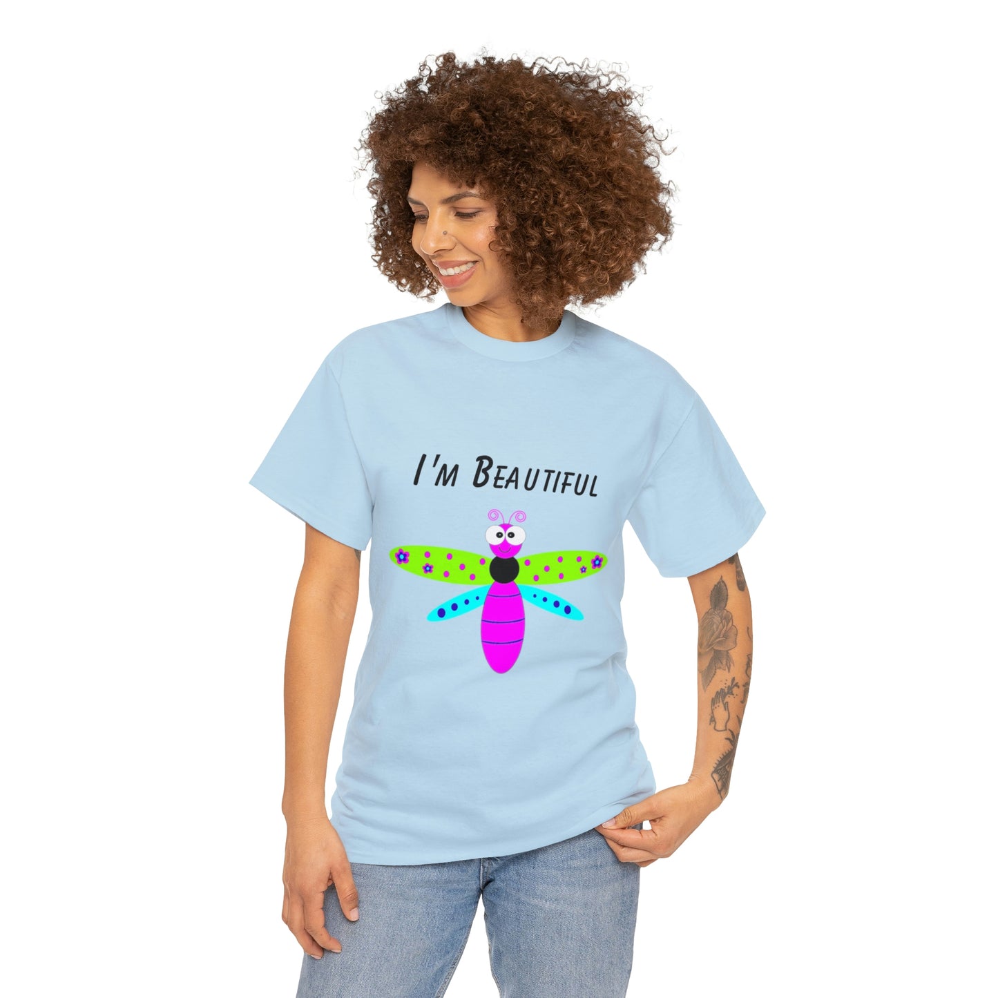 Colorful Butterfly I'm Beautiful T-shirt Traveling Movies Work
