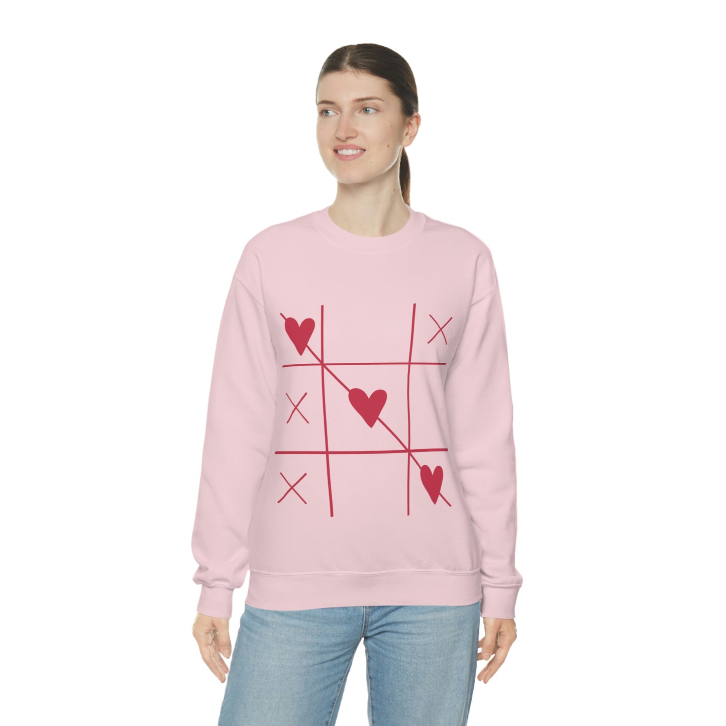 Sudadera con cuello redondo Tic Tac Toe ¡Me encanta mi regalo de cumpleaños!