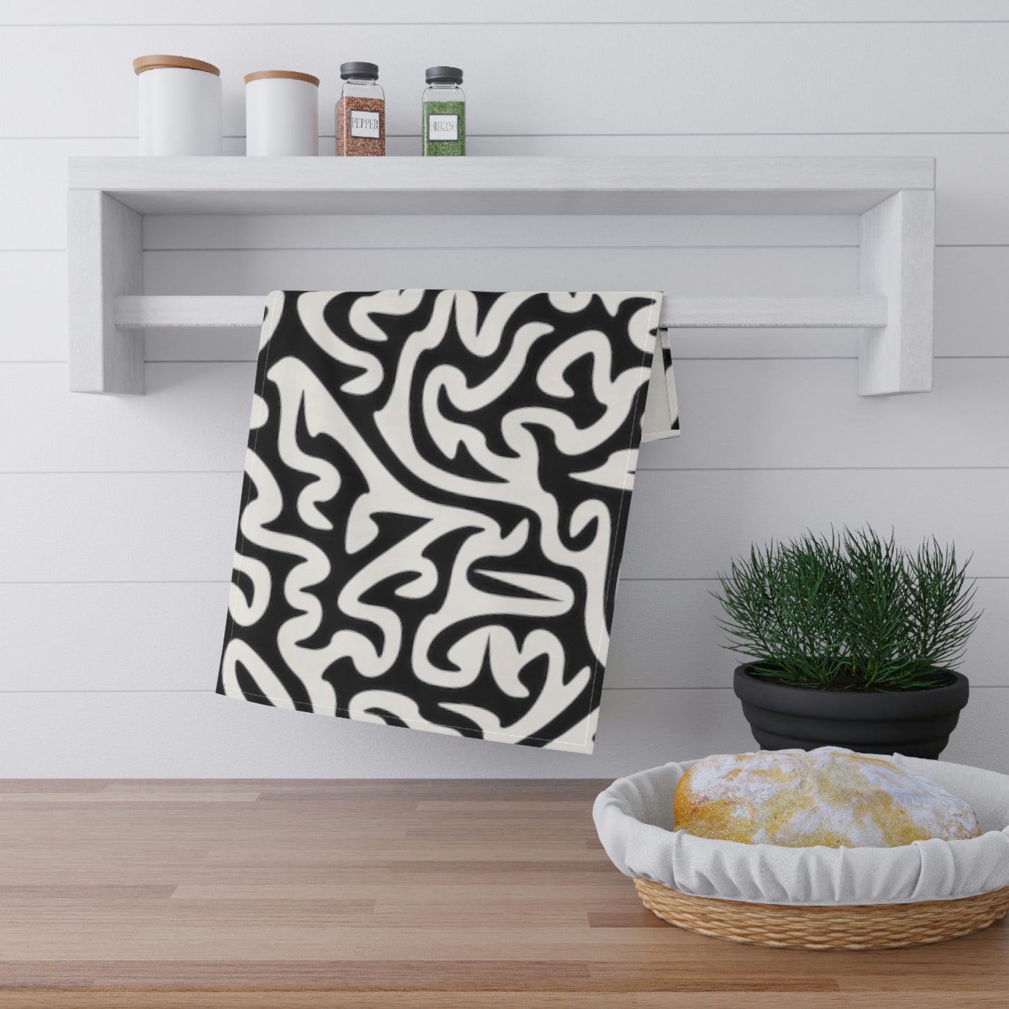 Maze Black White Kitchen Towel Cooking Placemats Dishes Dry Dishes