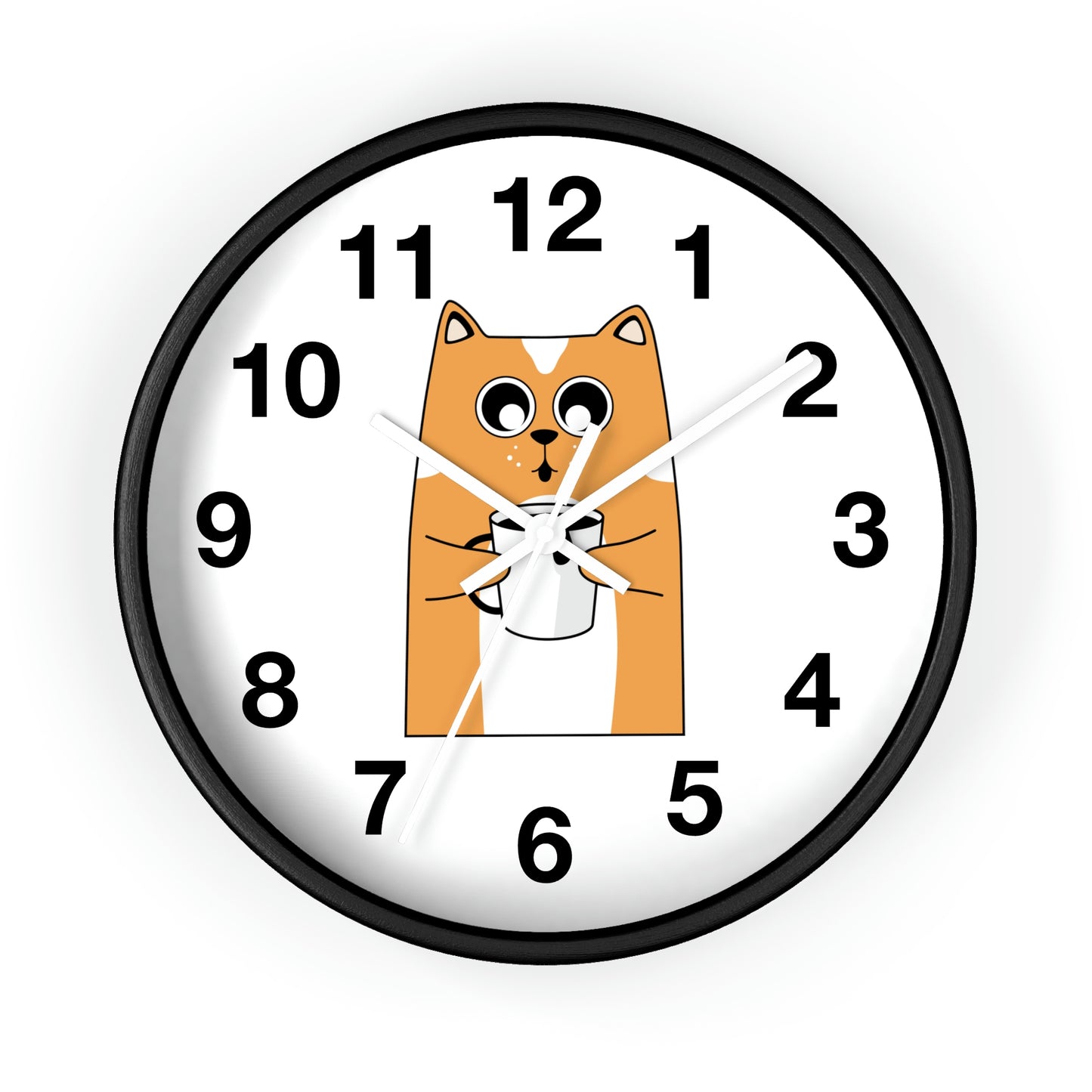 Horloge murale chat avec café chaud Horloge murale pour amoureux des chats Cadeau fabuleux !