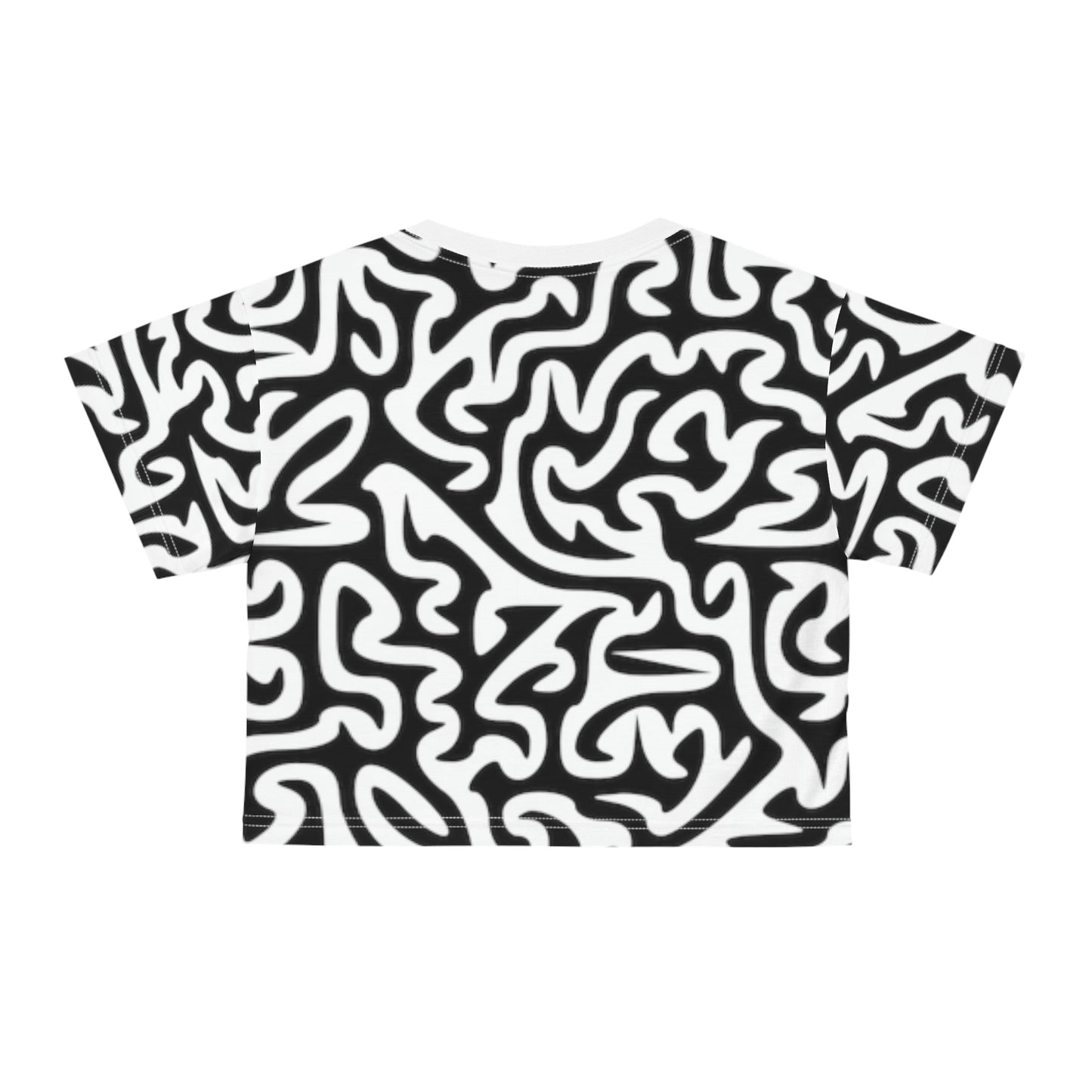 Maze Black White Crop T-shirt Great Pajama top Or CasuaL Shirt Traveling