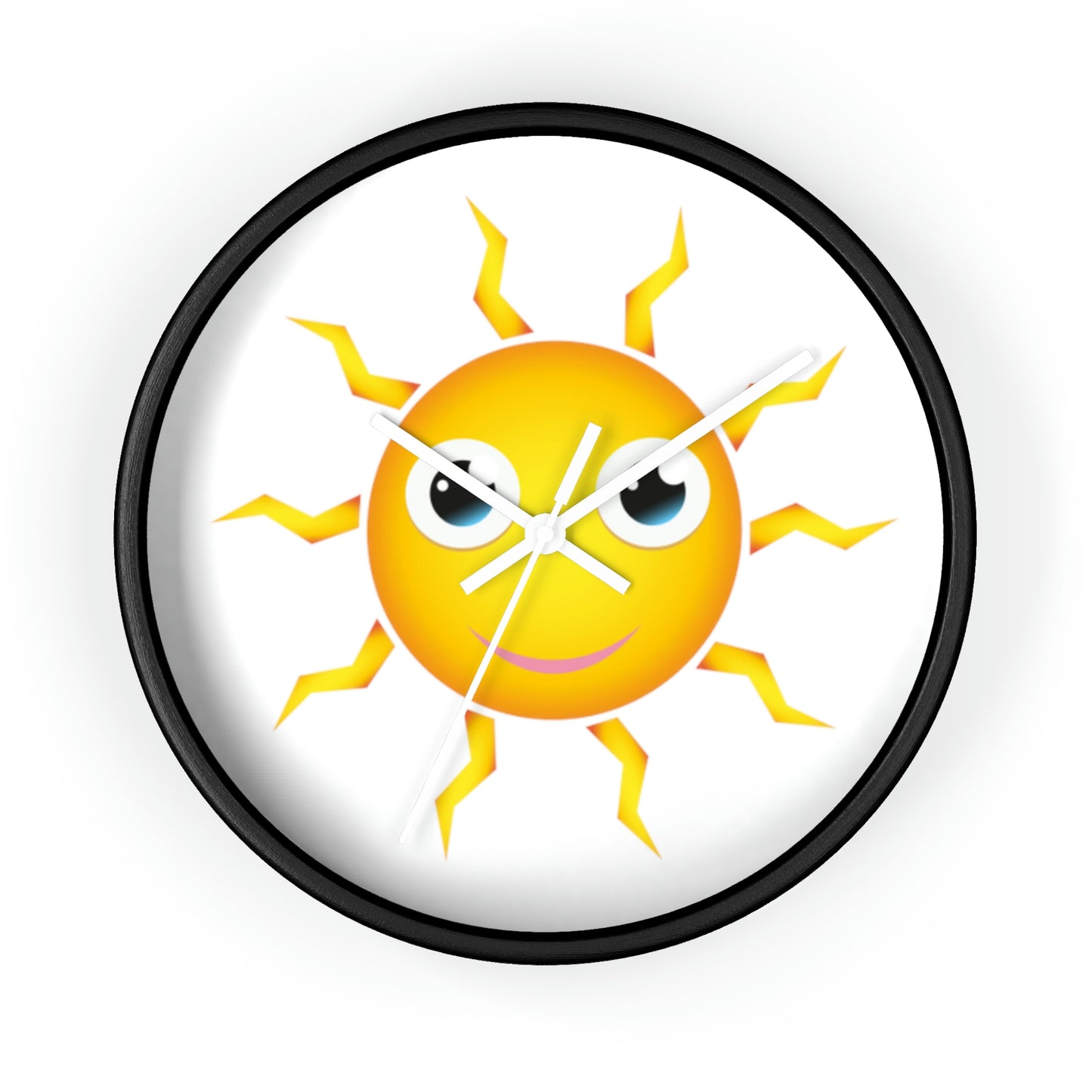 Horloge murale Soleil jaune avec un visage souriant Une horloge tellement amusante !